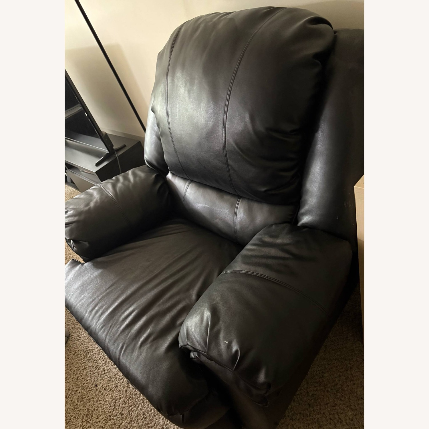 Black Leather Recliner Chair - image-1