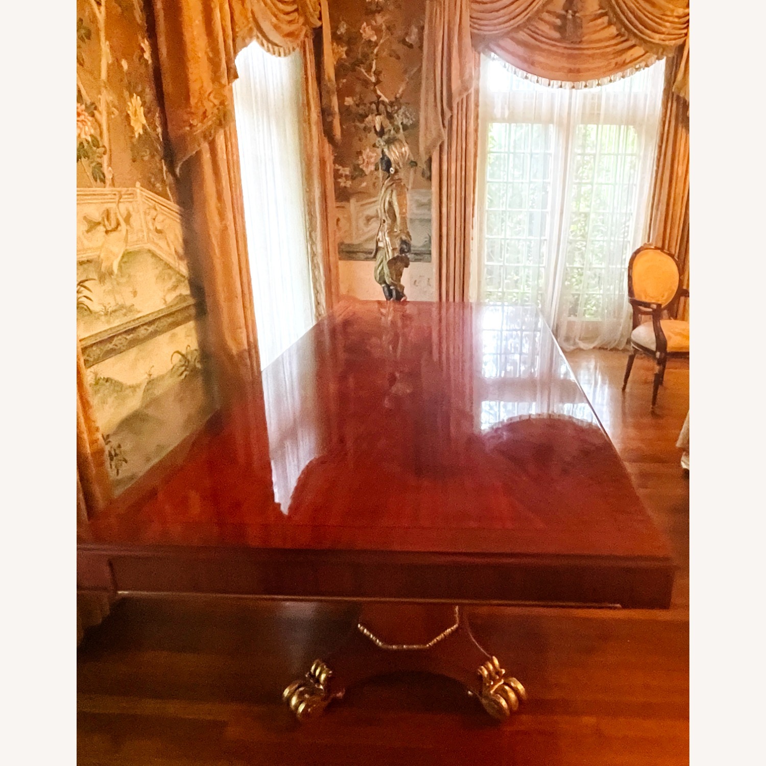 Vintage Table with Gold Accents on Legs - image-3