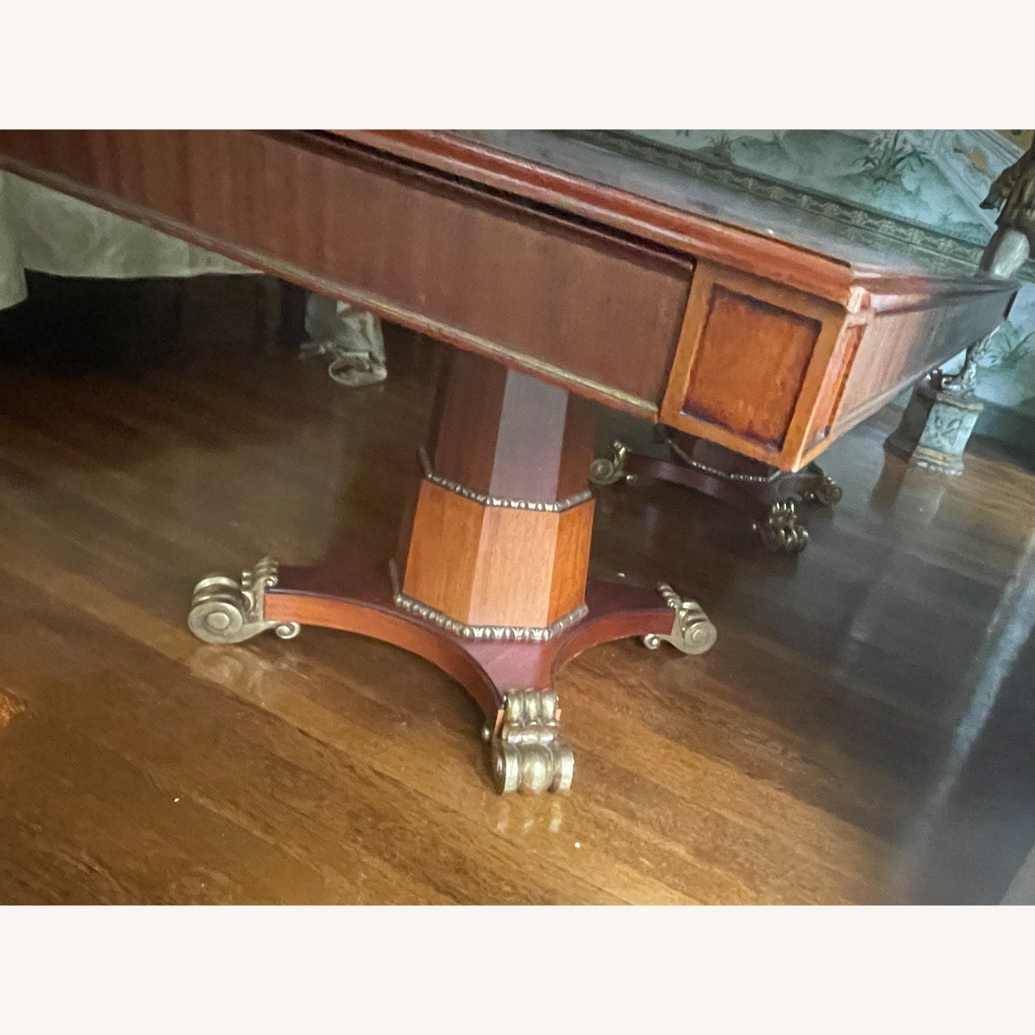 Vintage Table with Gold Accents on Legs - image-8