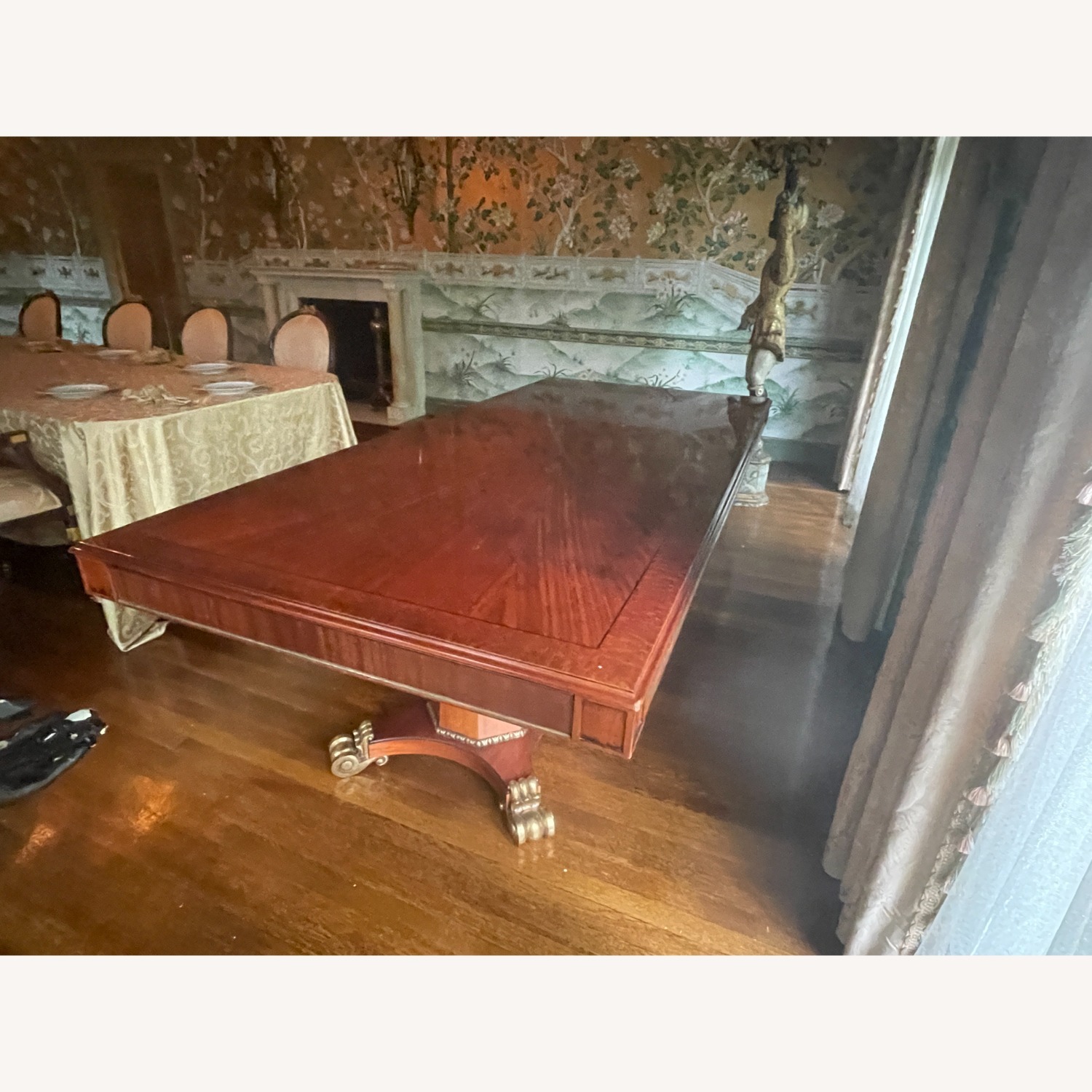 Vintage Table with Gold Accents on Legs - image-7