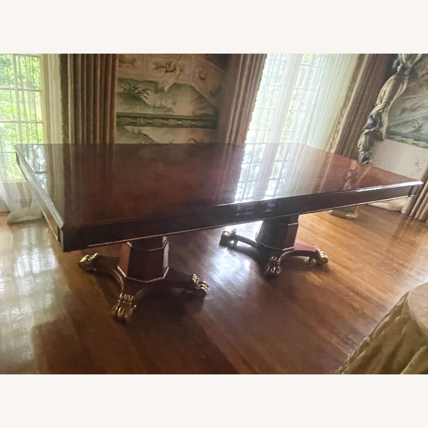 Vintage Table with Gold Accents on Legs - image-6