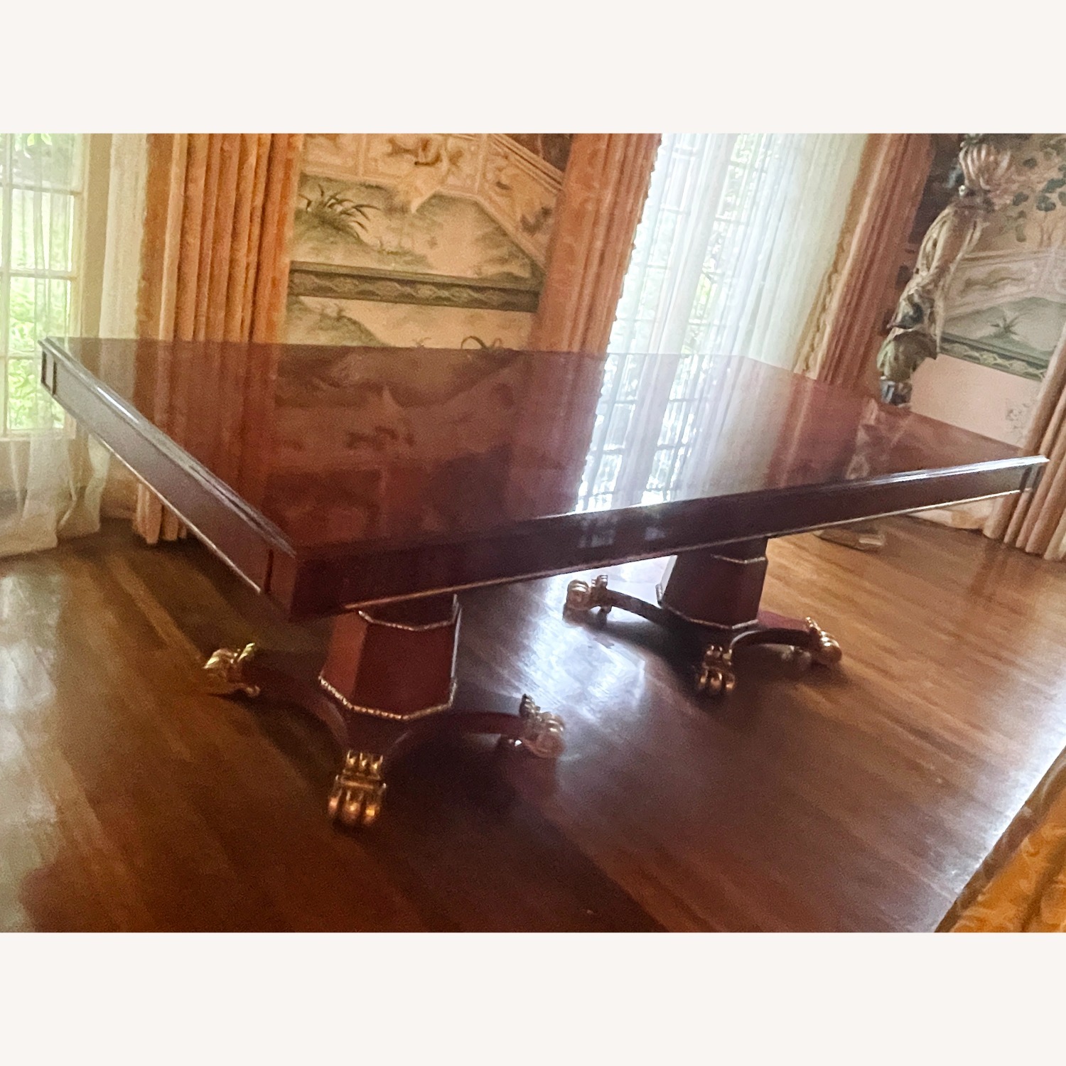 Vintage Table with Gold Accents on Legs - image-4