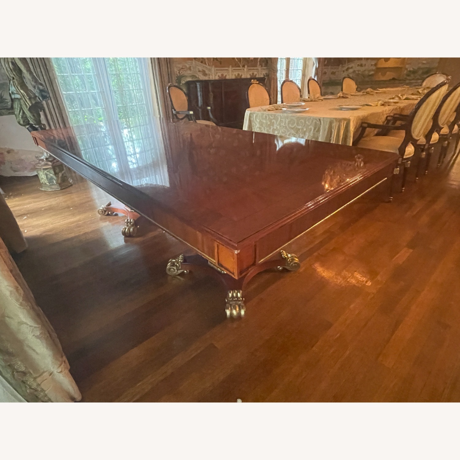 Vintage Table with Gold Accents on Legs - image-5