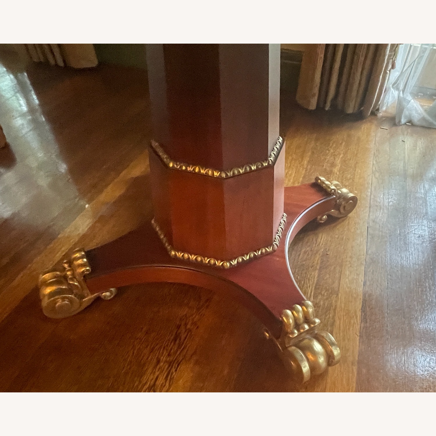 Vintage Table with Gold Accents on Legs - image-2