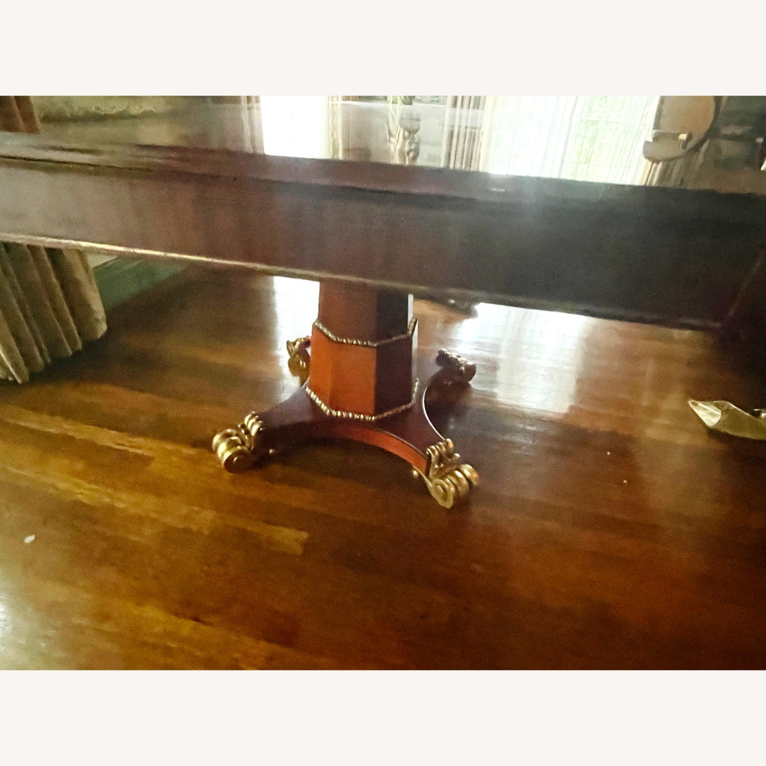Vintage Table with Gold Accents on Legs - image-9