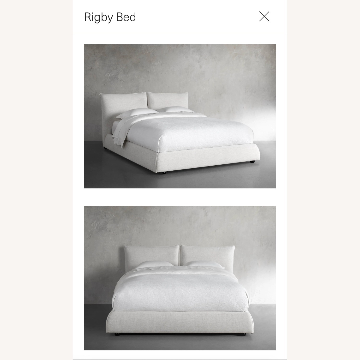 Arhaus Rigby Bed - King Nomad Snow - image-3