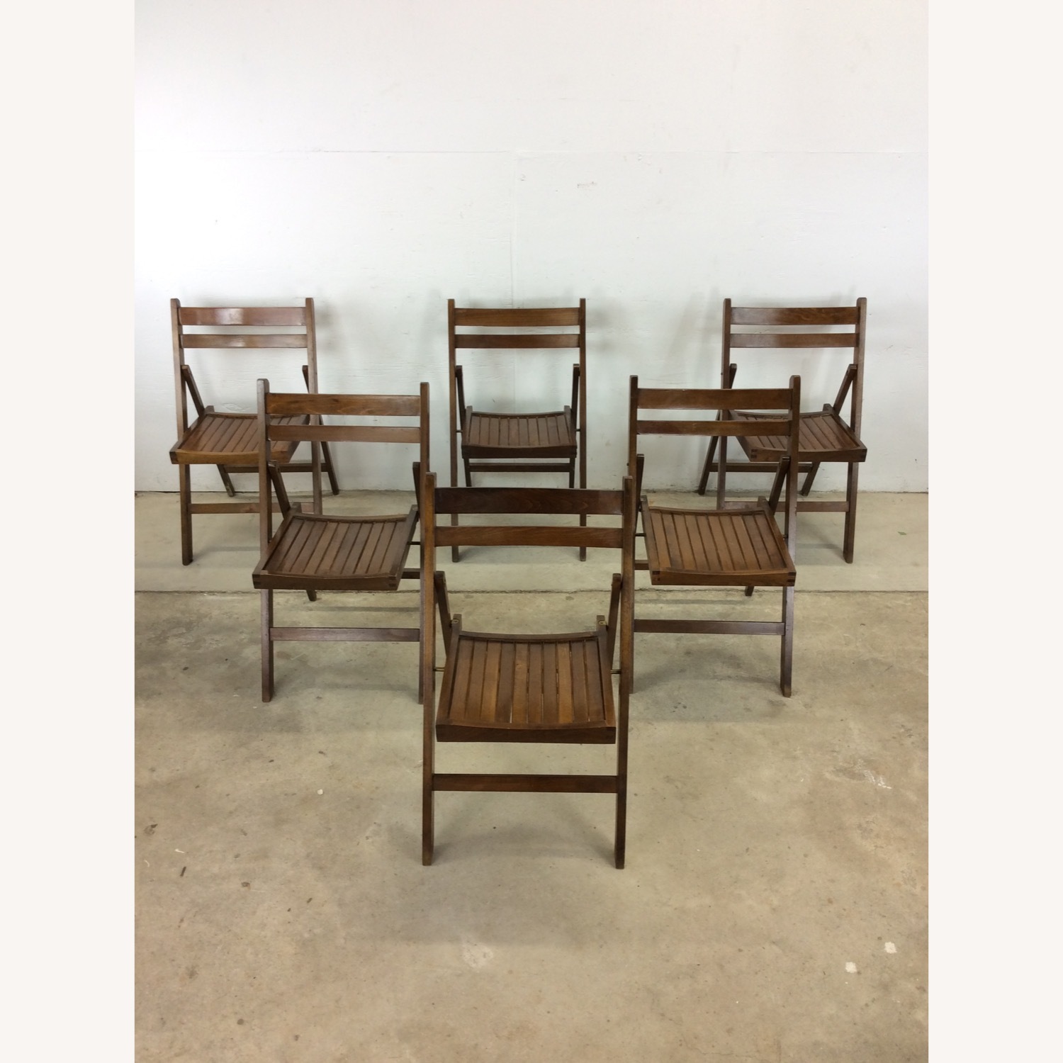 Set of 6 Mid Century Folding Chairs - image-2