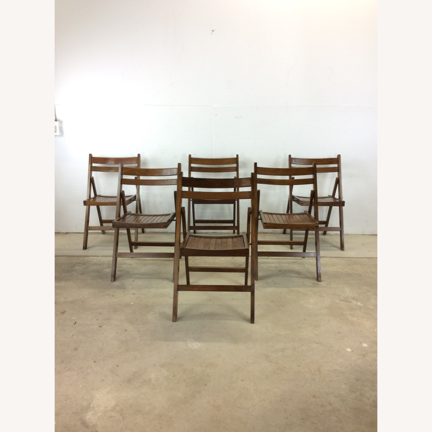 Set of 6 Mid Century Folding Chairs - image-1