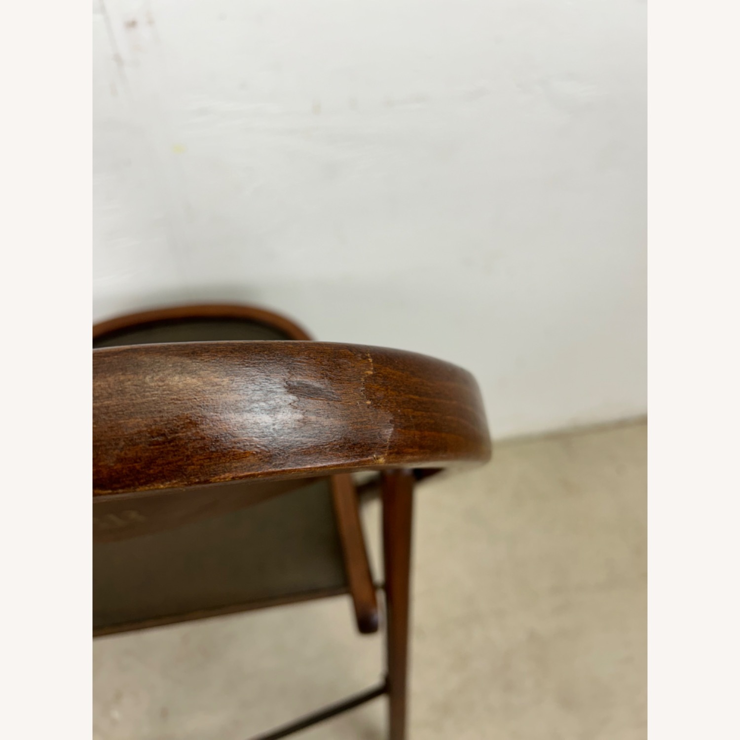 Set of 4 Antique Folding Chairs with Vinyl Seats - image-16