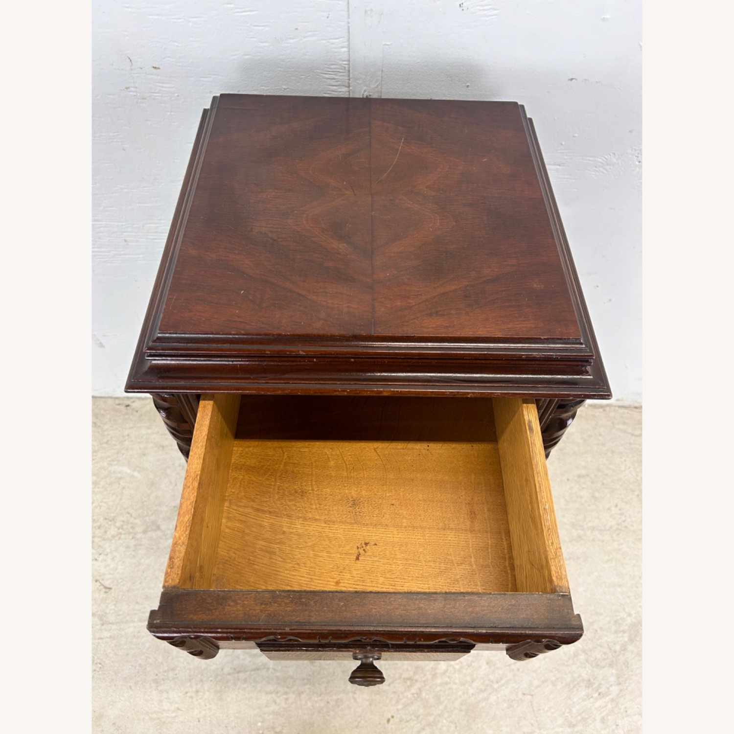 Antique Jacobean Gothic Carved Walnut End Table - image-14