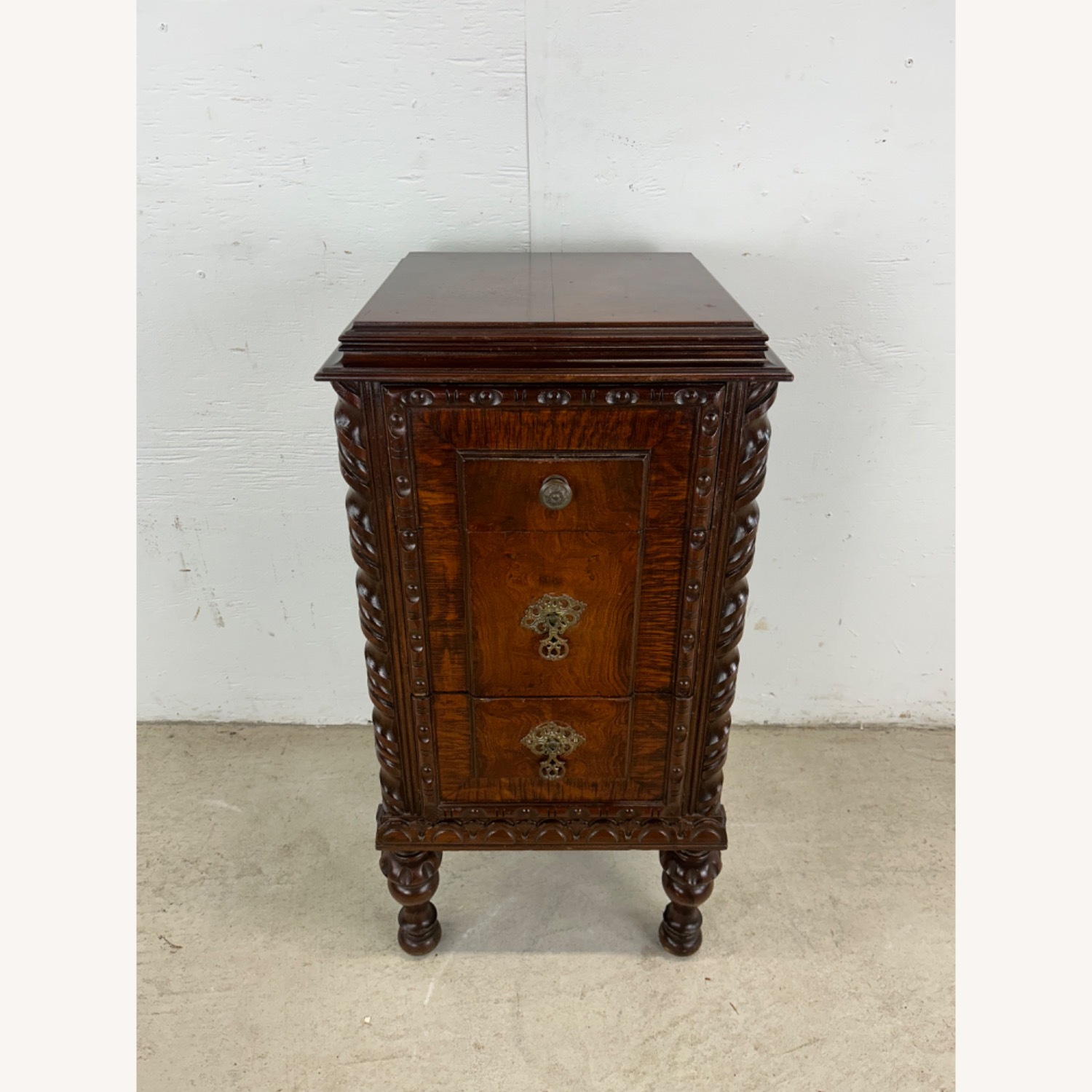 Antique Jacobean Gothic Carved Walnut End Table - image-3