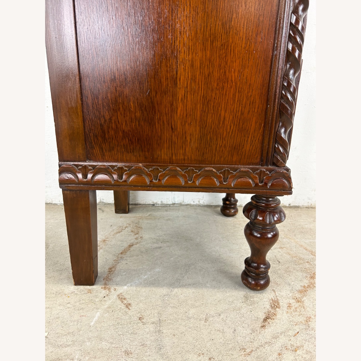 Antique Jacobean Gothic Carved Walnut End Table - image-23