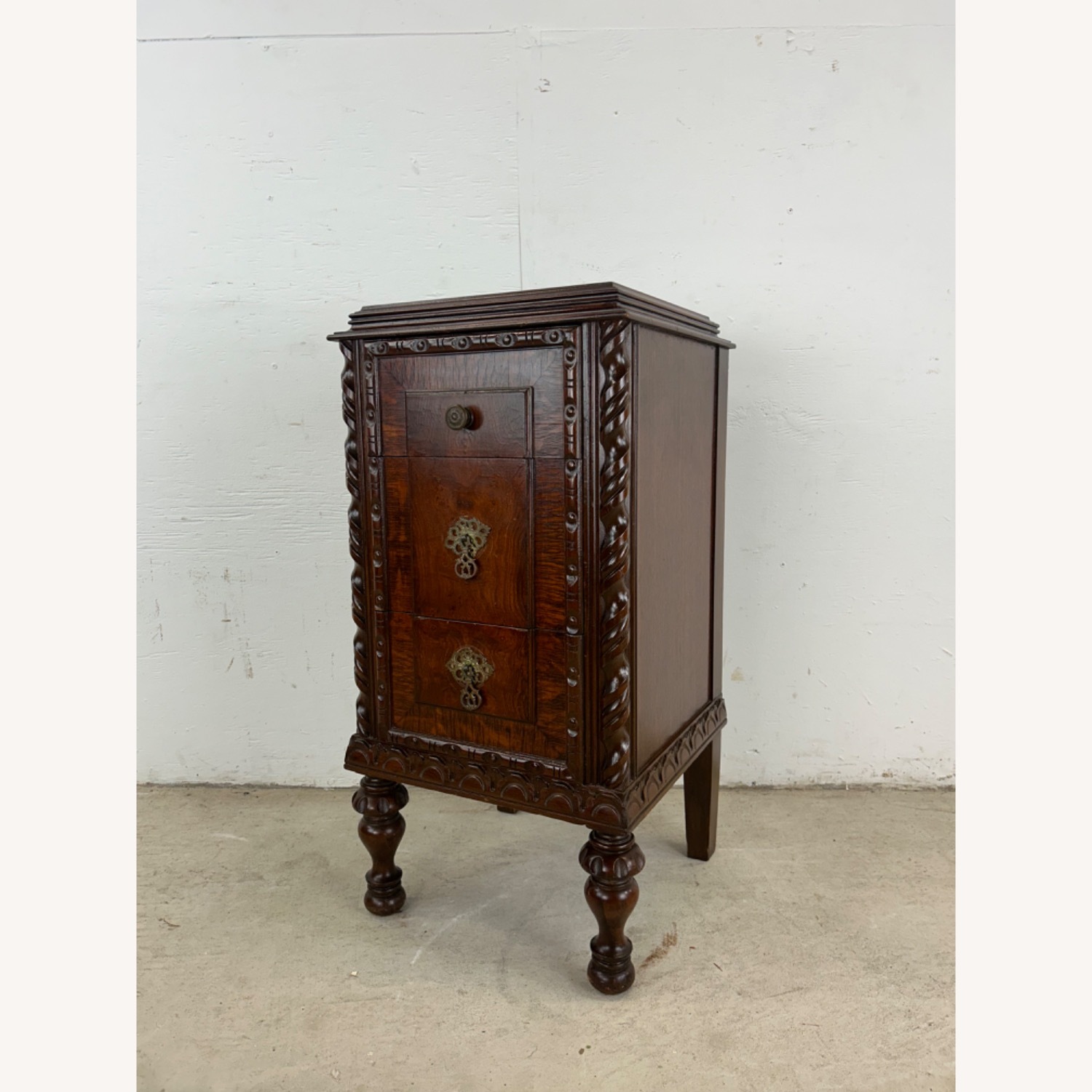 Antique Jacobean Gothic Carved Walnut End Table - image-15