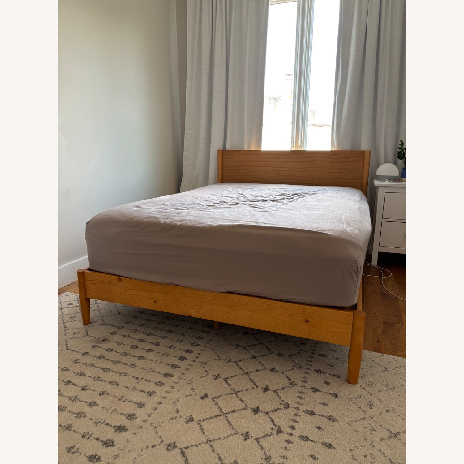 Solid Wood Mid Century Modern Platform Bed - image-1