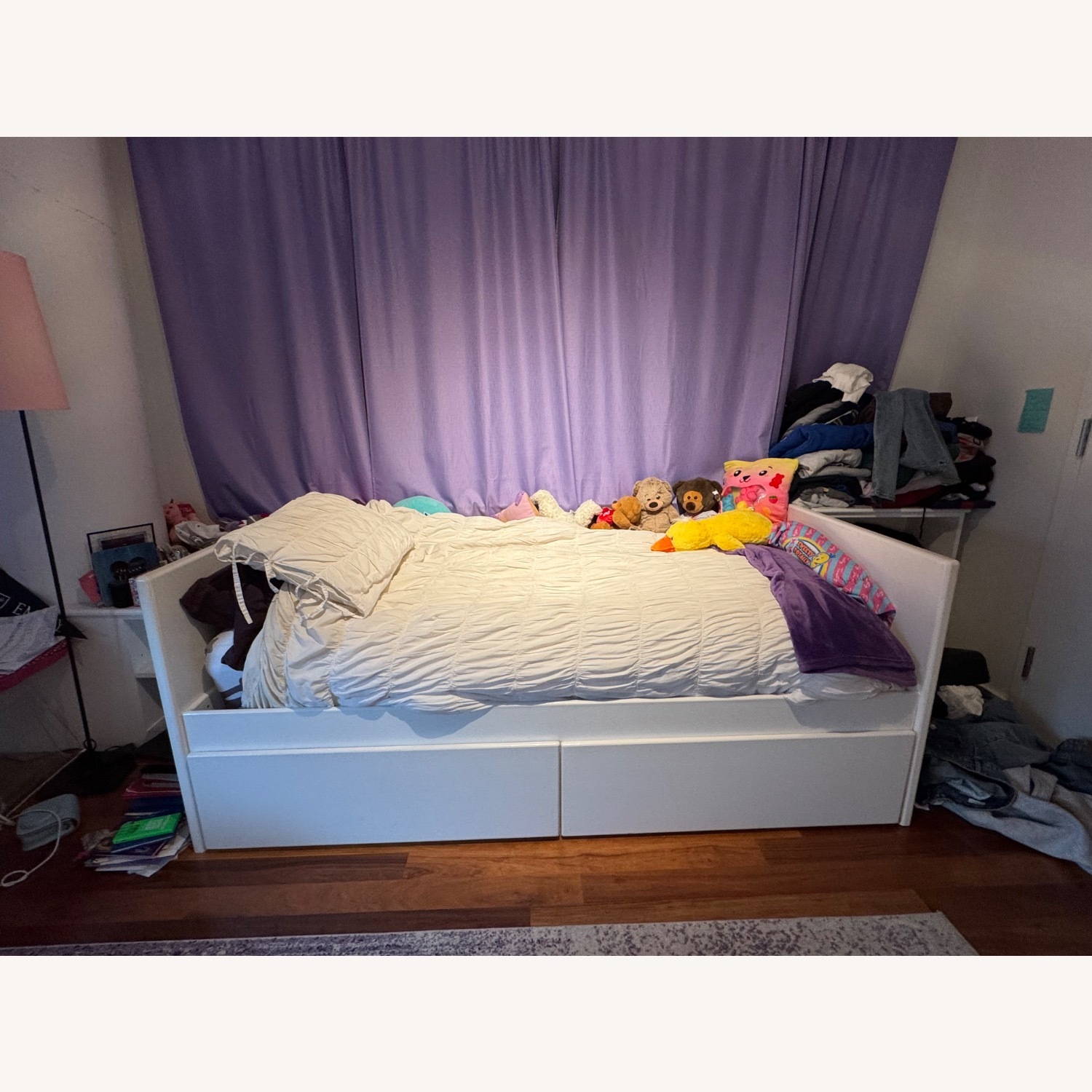 Custom Wood Twin Bed with 2 Storage Drawers - image-4