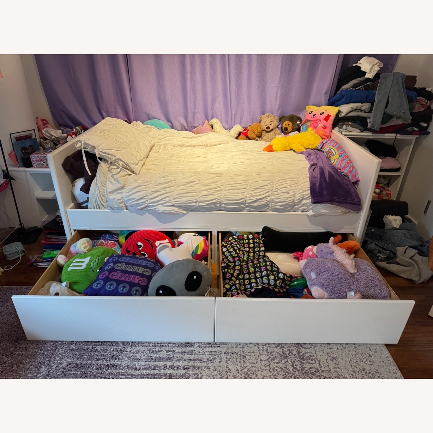 Custom Wood Twin Bed with 2 Storage Drawers - image-5