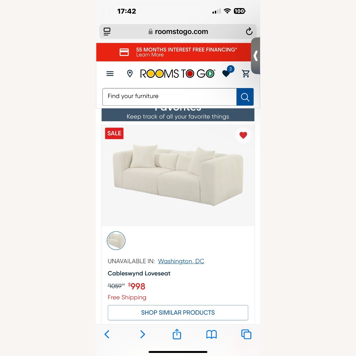 Rooms To Go Cableswynd Loveseat  - image-7