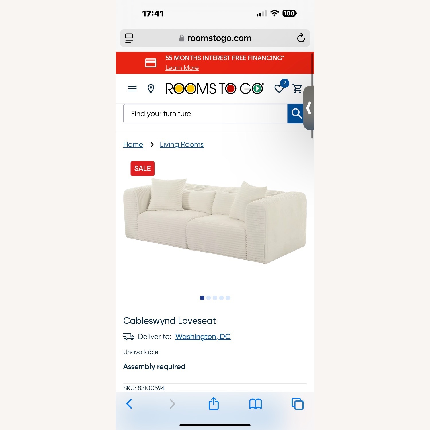 Rooms To Go Cableswynd Loveseat  - image-8