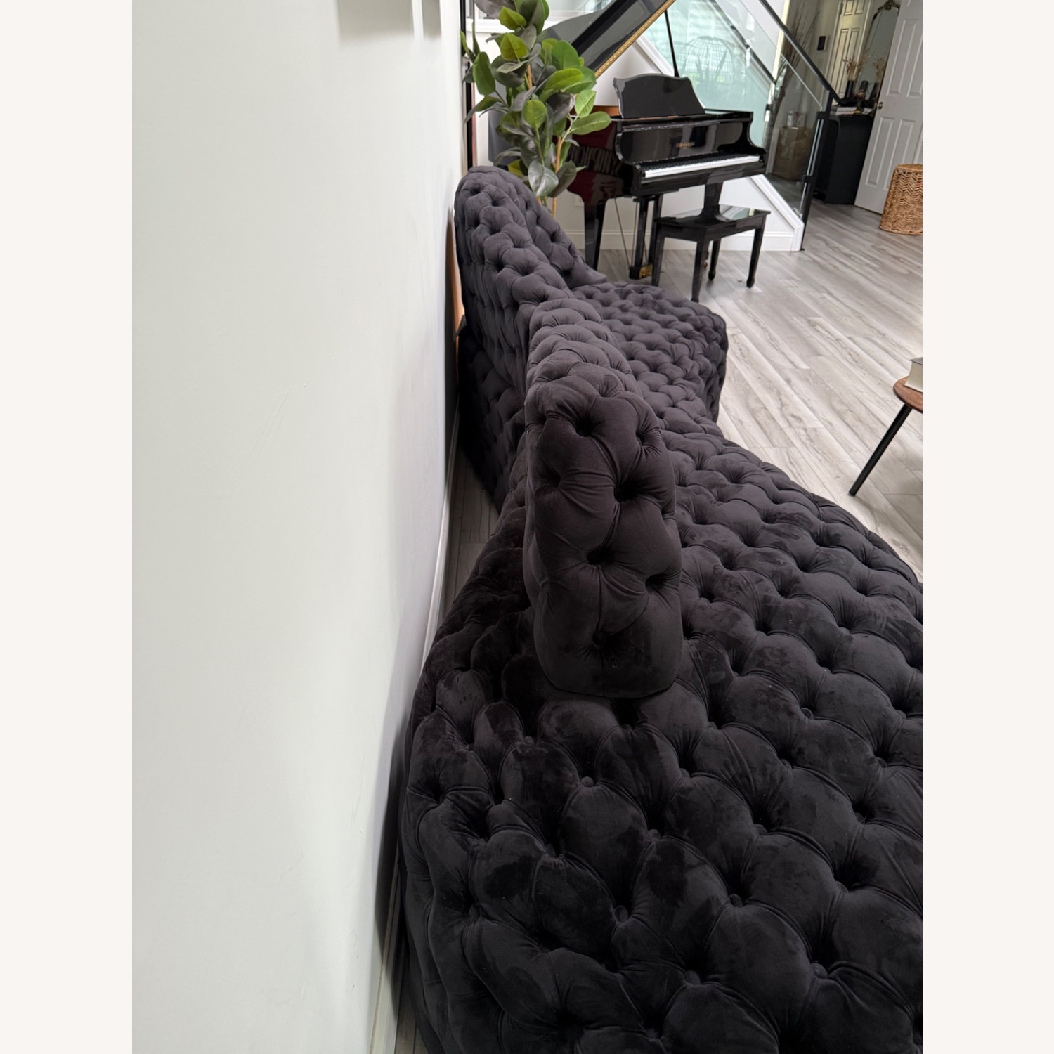 Meridian Black Velvet 2-Piece Sectional - image-5