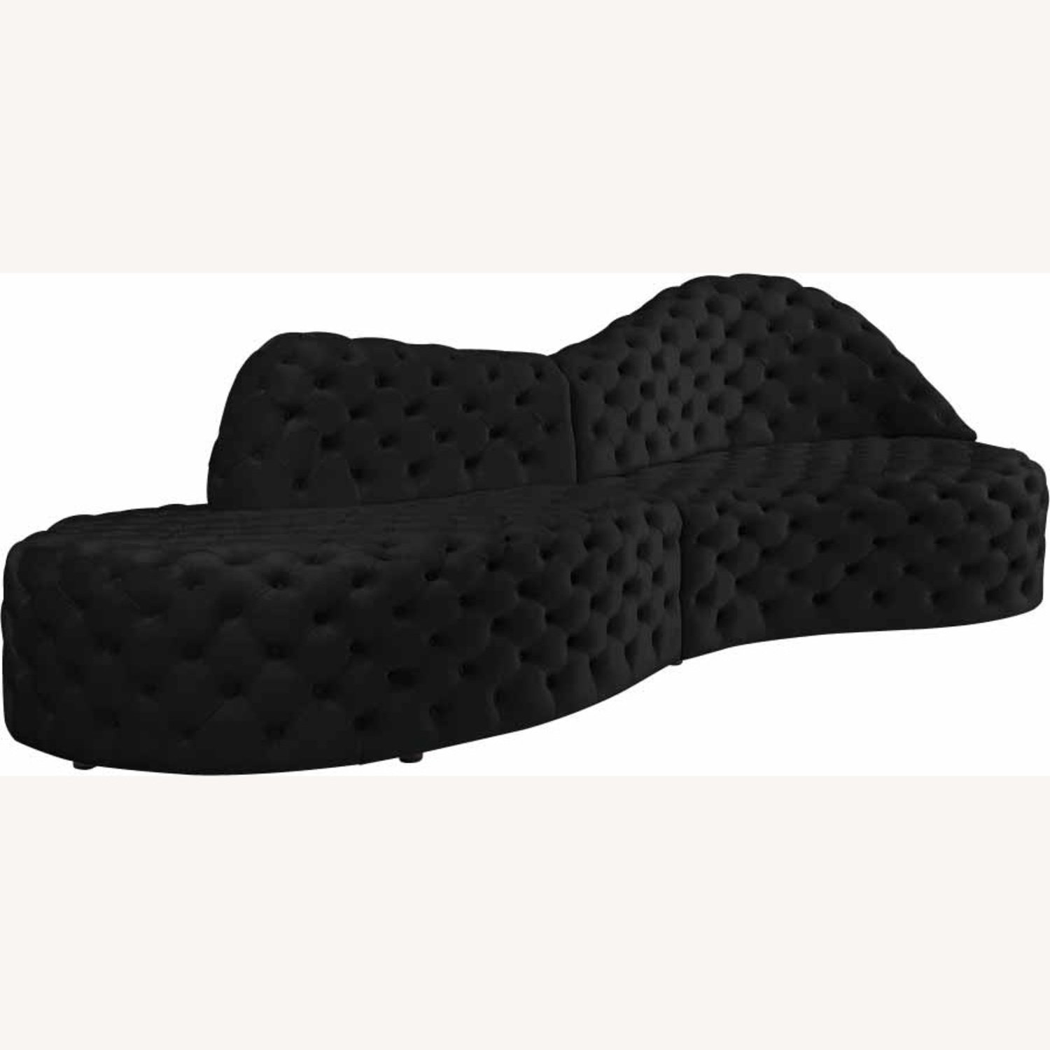 Meridian Black Velvet 2-Piece Sectional - image-6