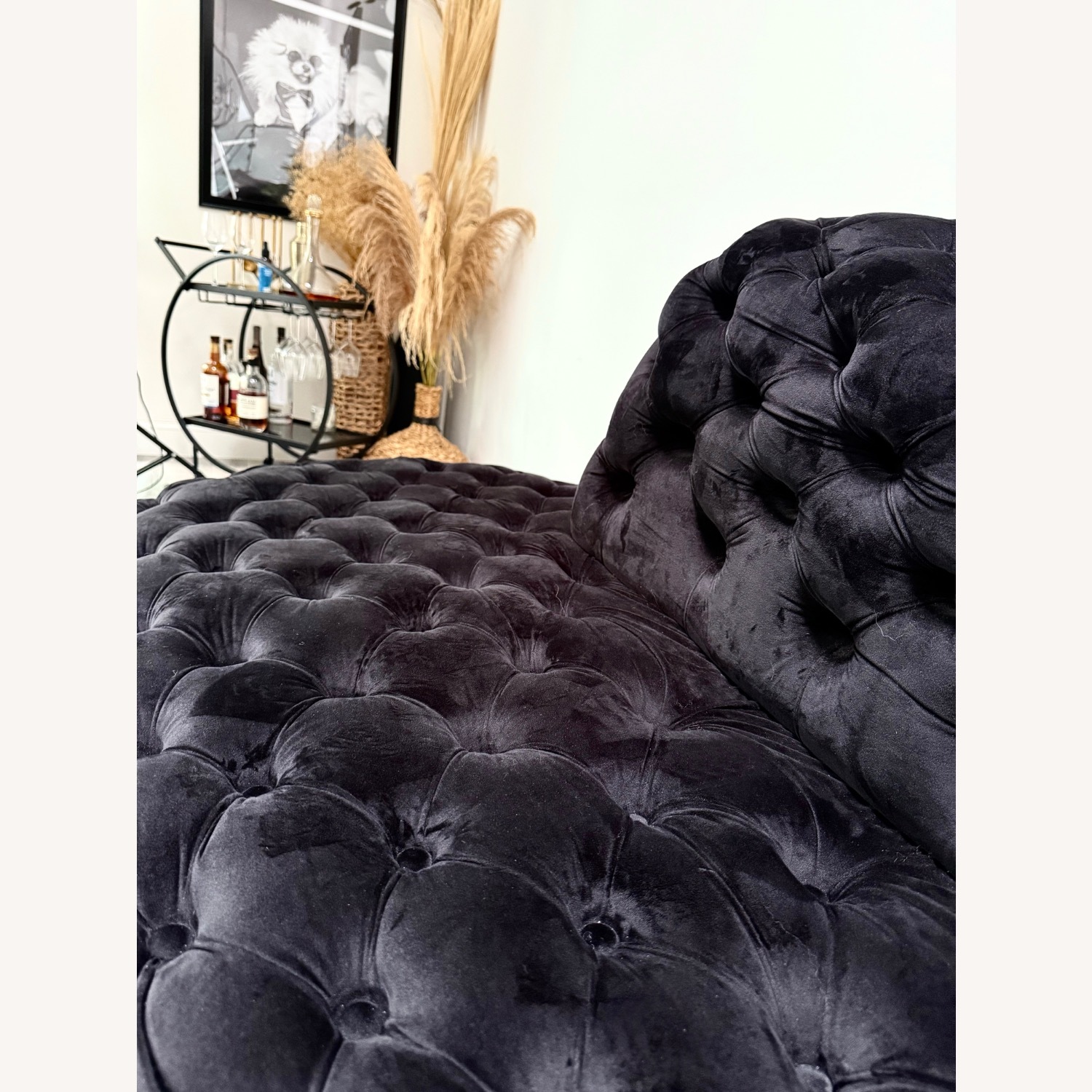 Meridian Black Velvet 2-Piece Sectional - image-4