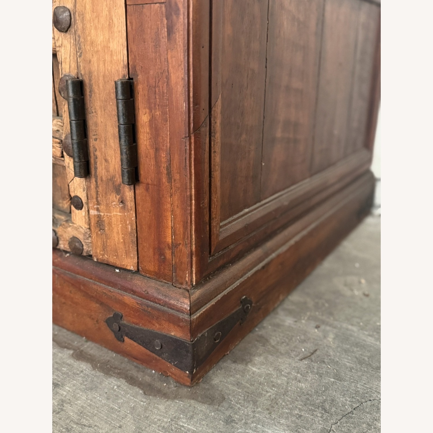 1800s Antique Rustic Wood Armoire Cabinet Hutch - image-7