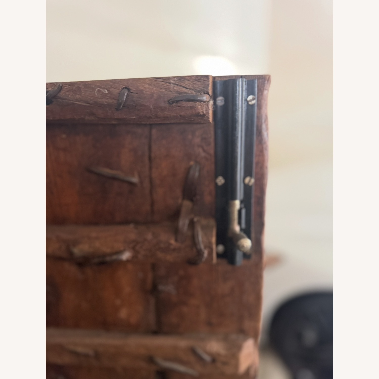 1800s Antique Rustic Wood Armoire Cabinet Hutch - image-10