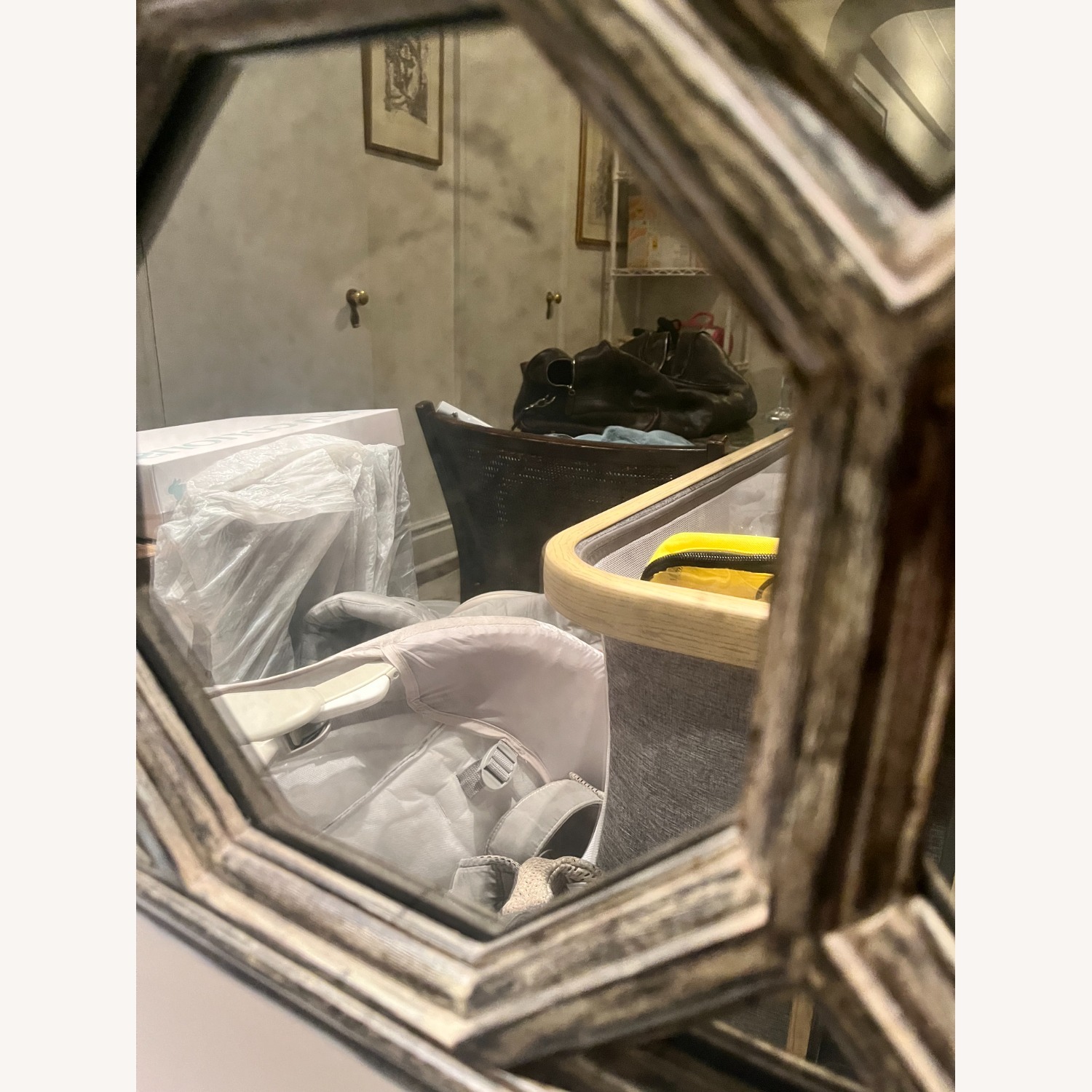 Vintage Octagonal Panel Mirror - image-1