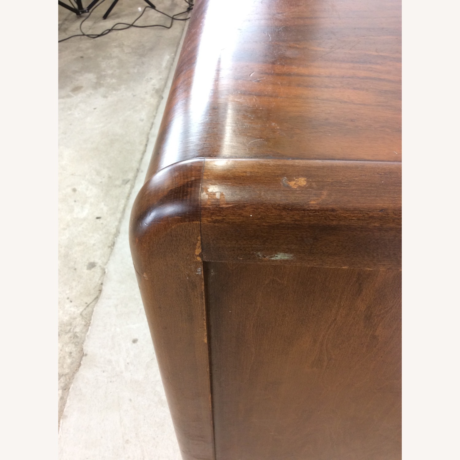 Art Deco 7 Drawer Writing Desk with Waterfall Top - image-6