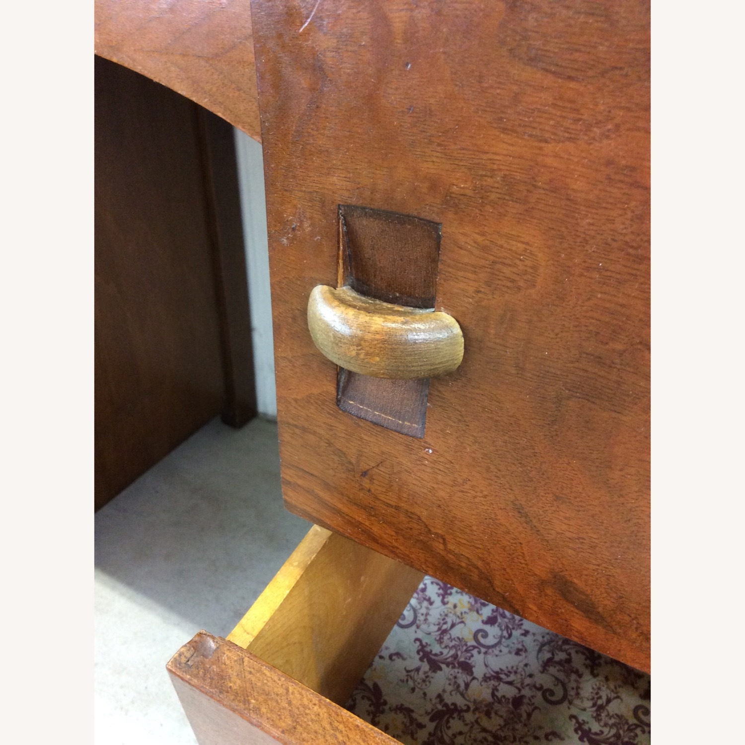 Art Deco 7 Drawer Writing Desk with Waterfall Top - image-13