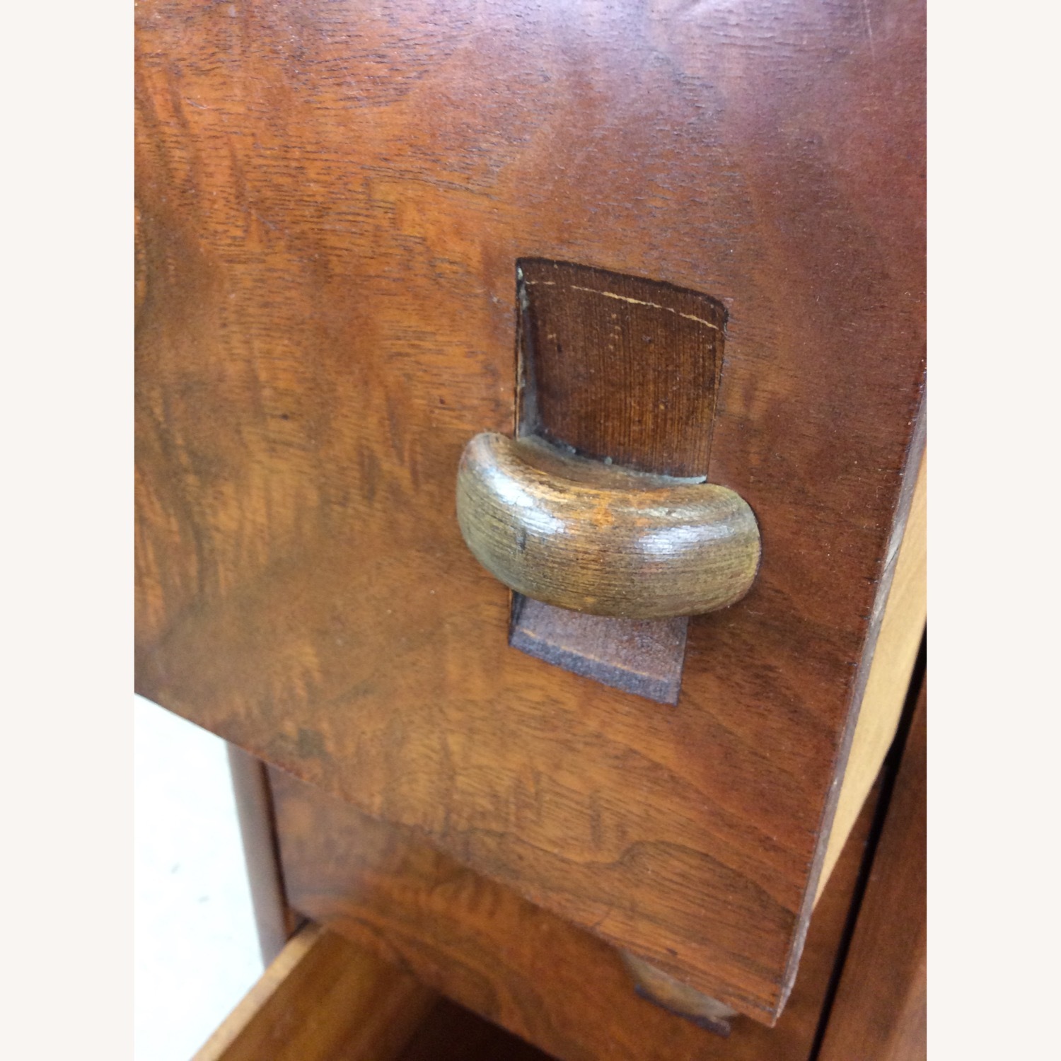 Art Deco 7 Drawer Writing Desk with Waterfall Top - image-15