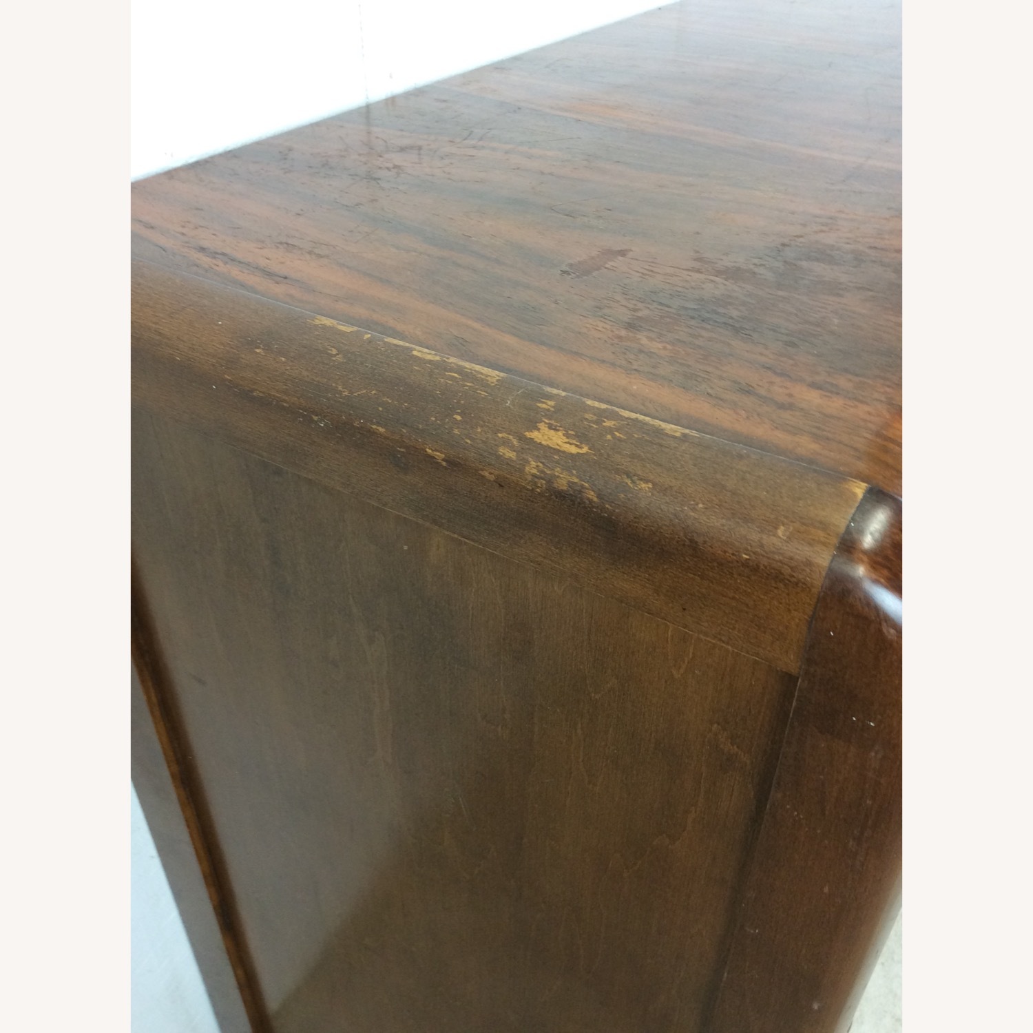 Art Deco 7 Drawer Writing Desk with Waterfall Top - image-9