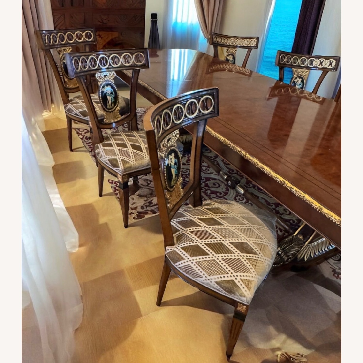 Armando Rho Italy 7p Dining Table Set 6 Chairs - image-4