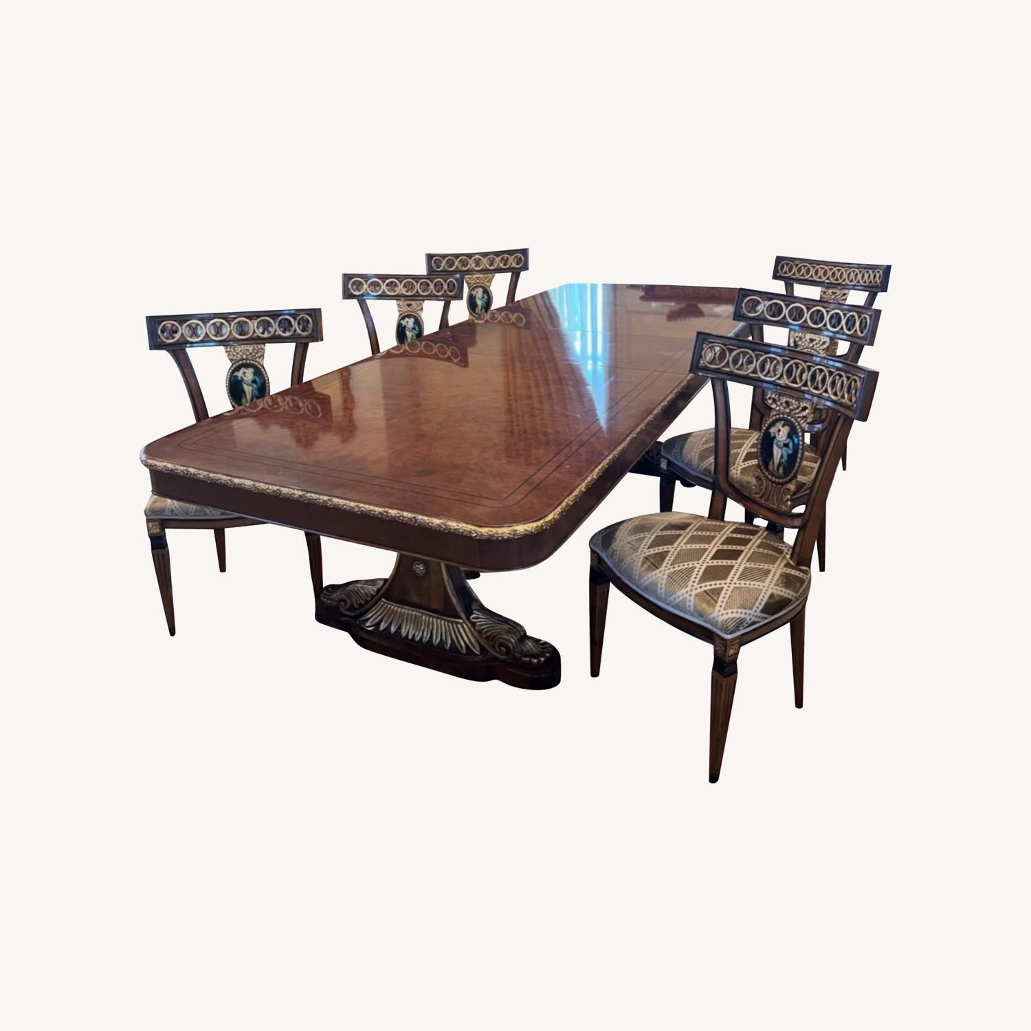Armando Rho Italy 7p Dining Table Set 6 Chairs - image-0