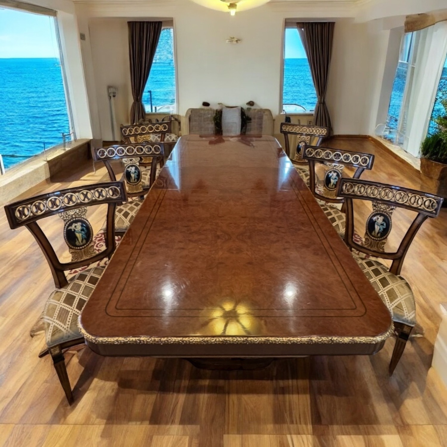 Armando Rho Italy 7p Dining Table Set 6 Chairs - image-13