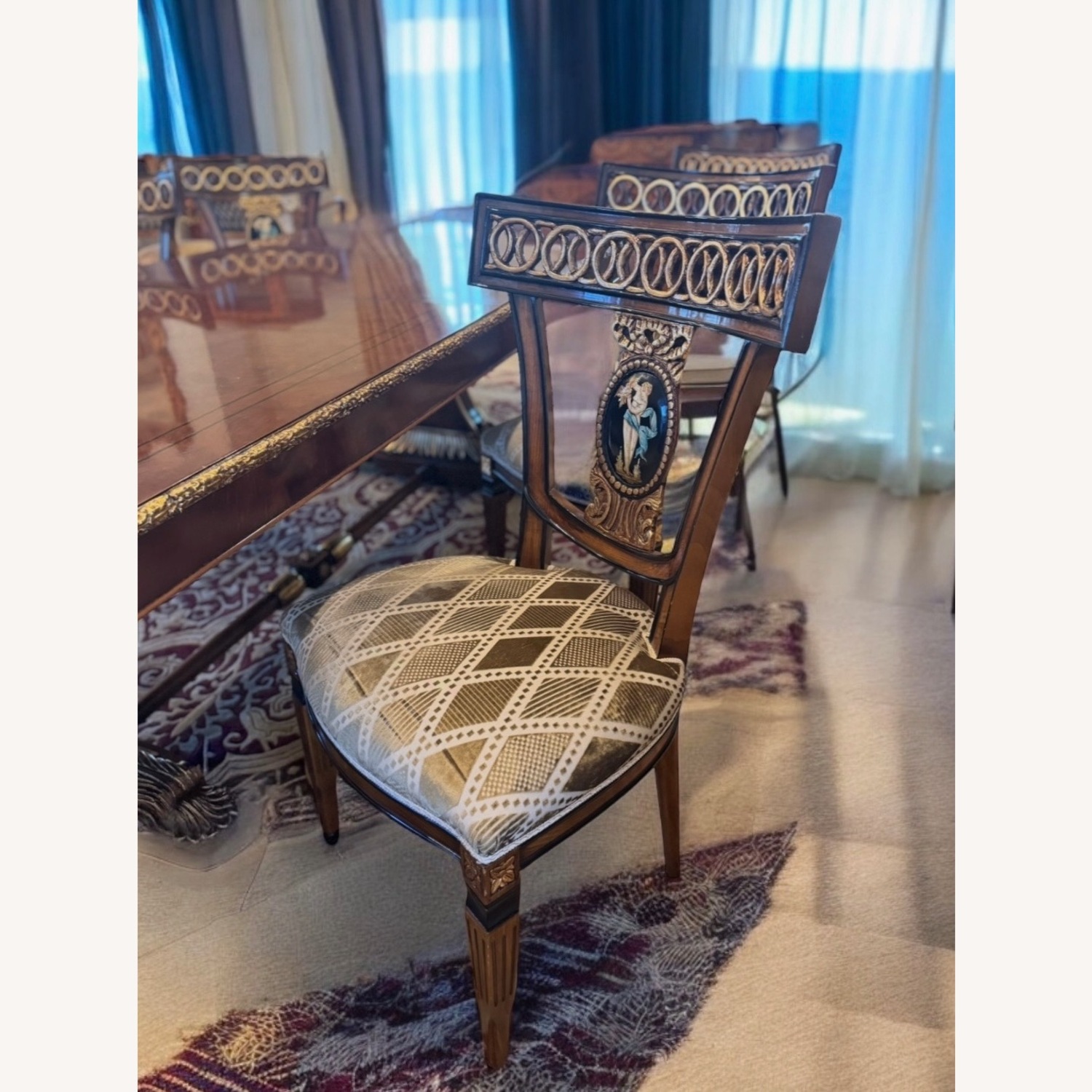 Armando Rho Italy 7p Dining Table Set 6 Chairs - image-2