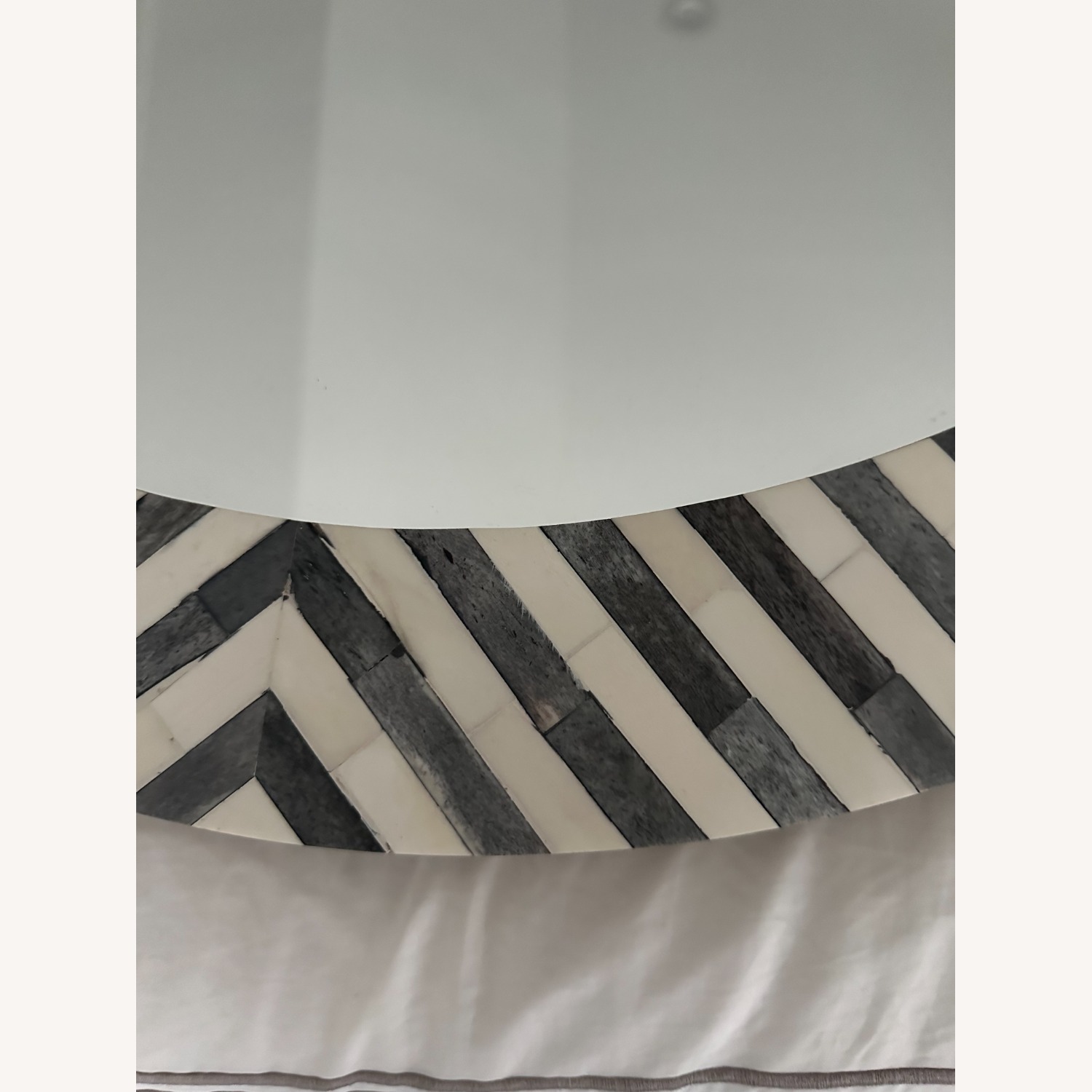 West Elm Parsons Gray Bone Inlay Round Mirror -30" - image-3