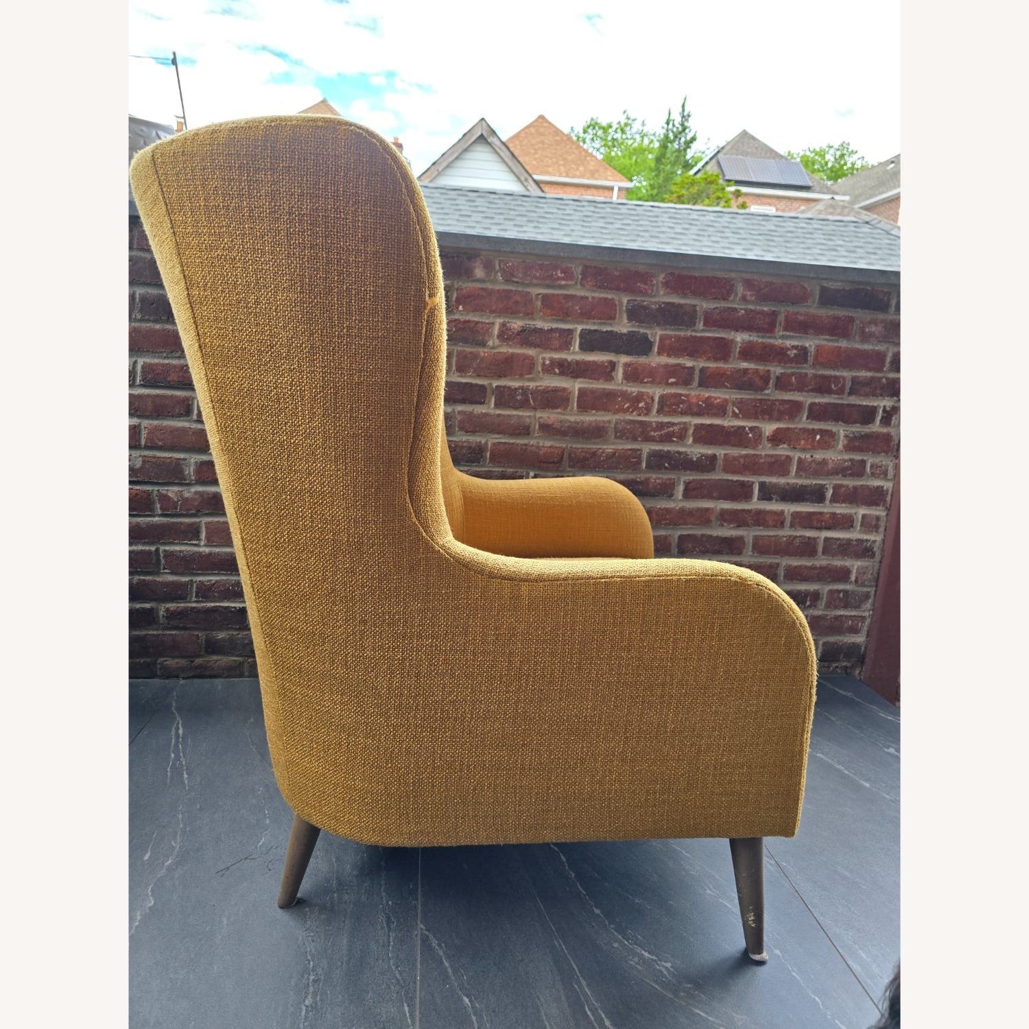 CB2 Suitor Mustard Yellow Wing Chair - image-2