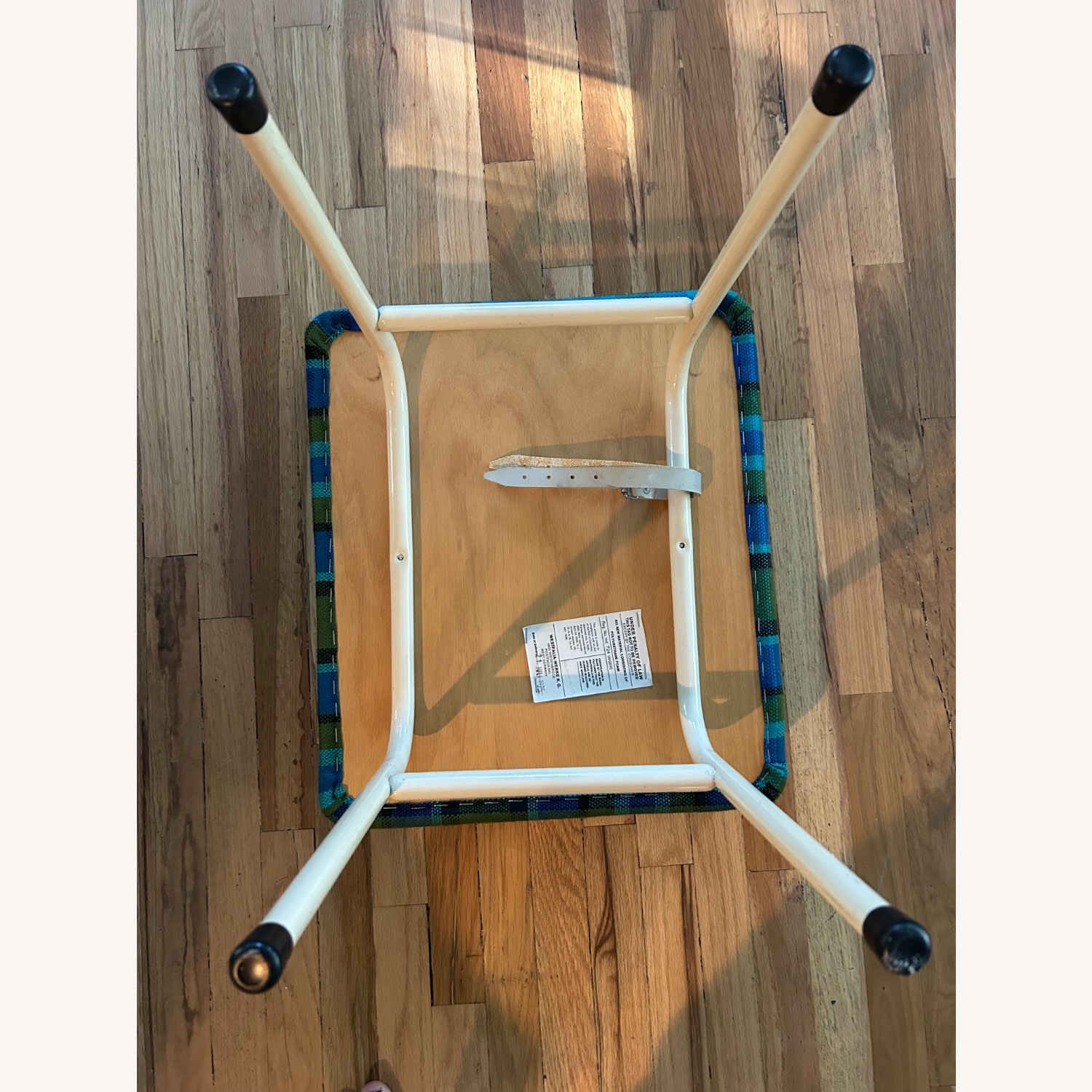 Mid-Century Plaid Modern Stool - image-3