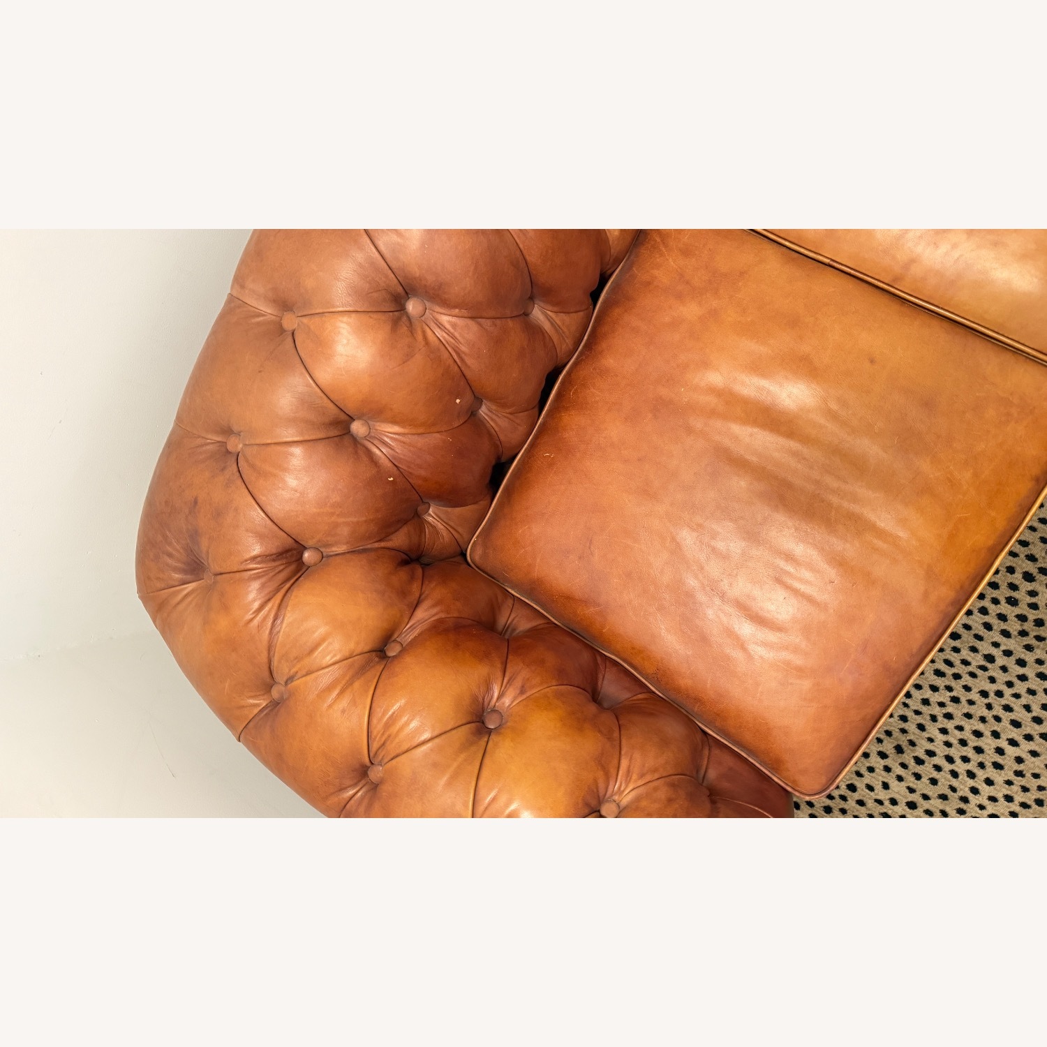 Vintage Leather Loveseat Couch - image-3
