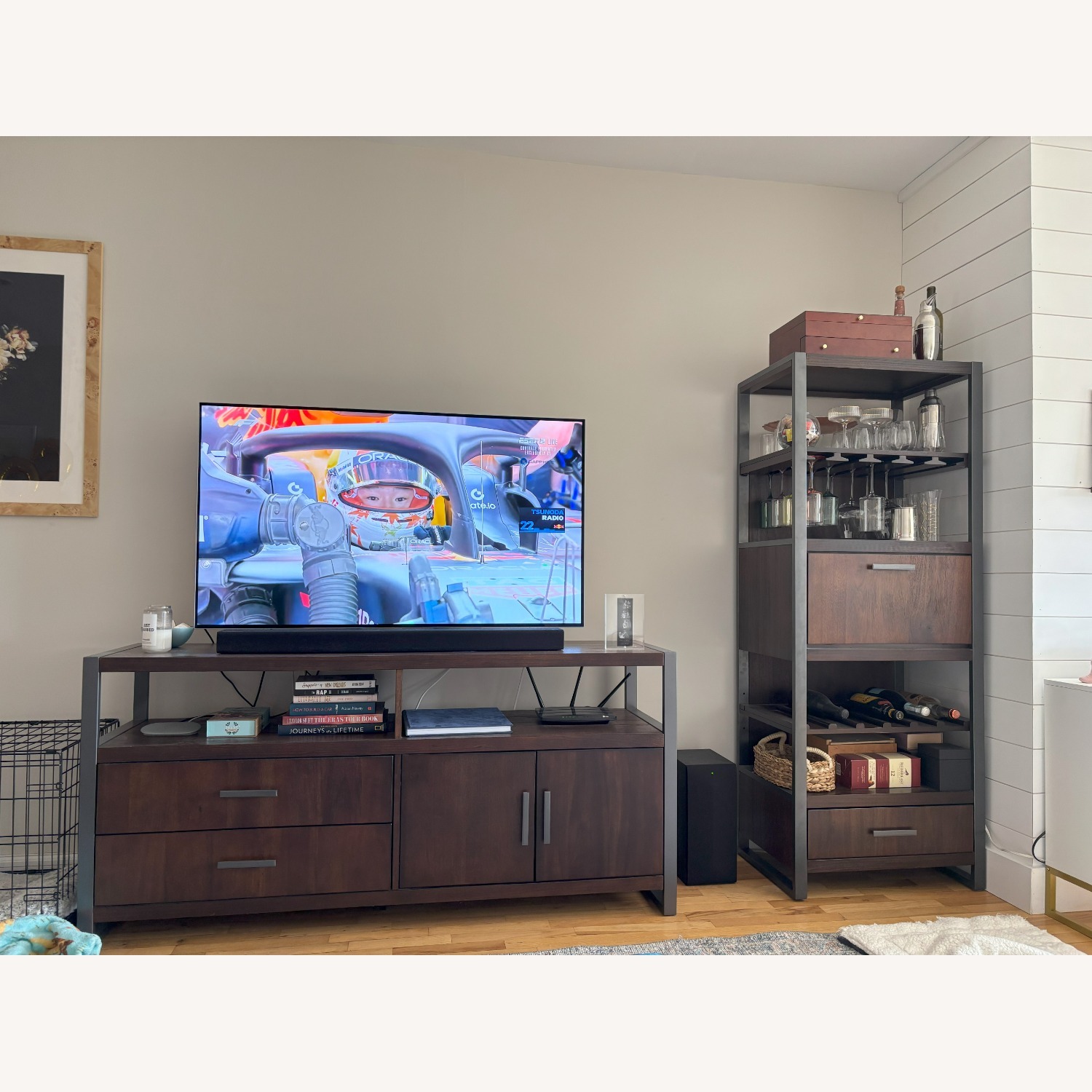 Raymour & Flanigan 3 Piece Console + Bar + Storage - image-6