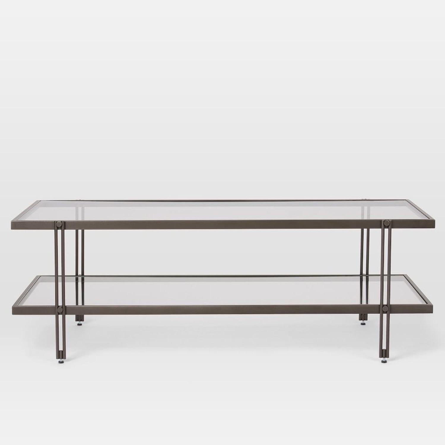 West Elm Fulton 2 Tiered Glass Coffee Table - image-0