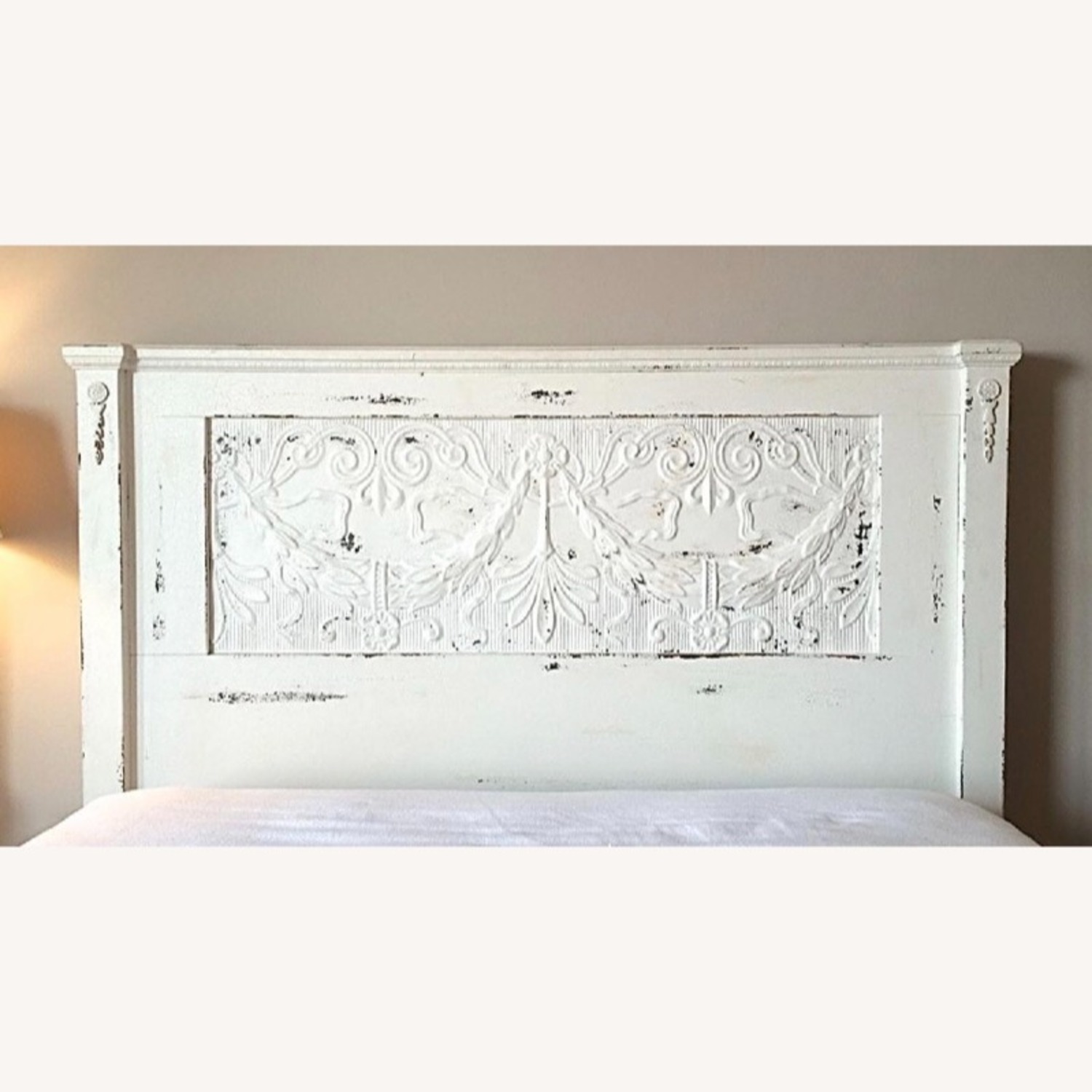 White Antique French Provincial Queen Bed - image-2