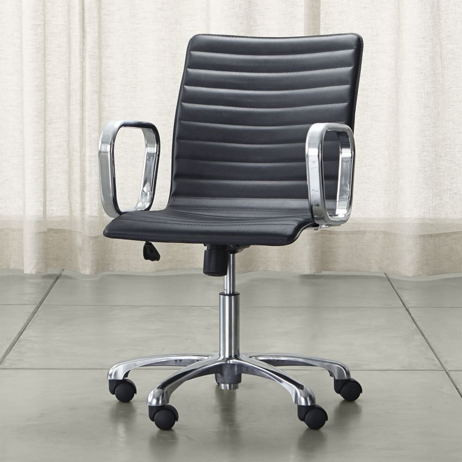 Crate & Barrel Ripple Leather Office Chair - image-1