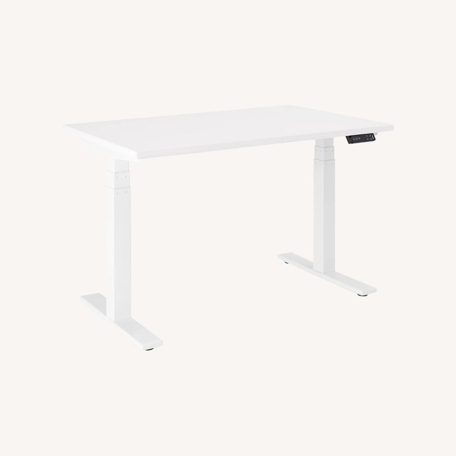 Poppin Series L Adjustable Desk in White - image-0