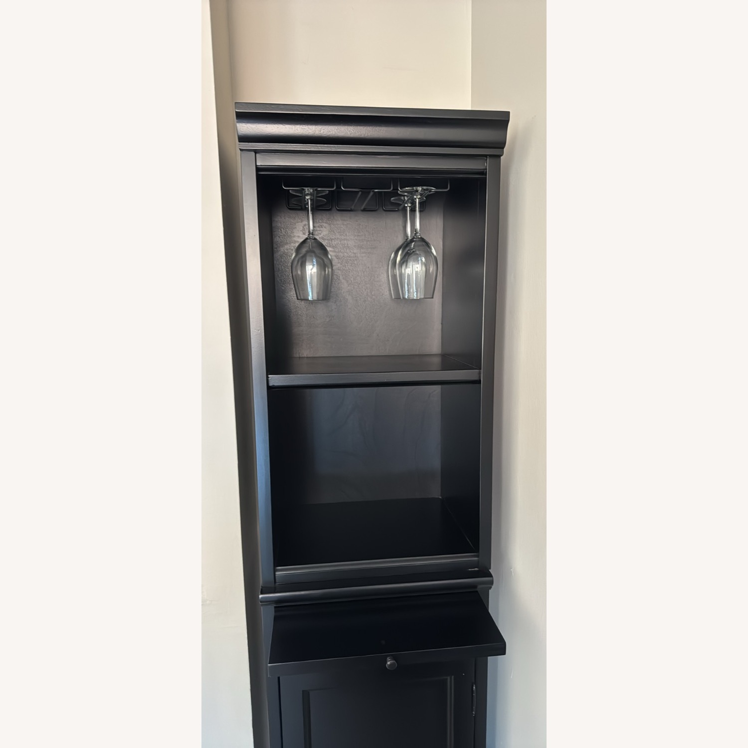 Pottery Barn Modular Black Bar Cabinet - image-2