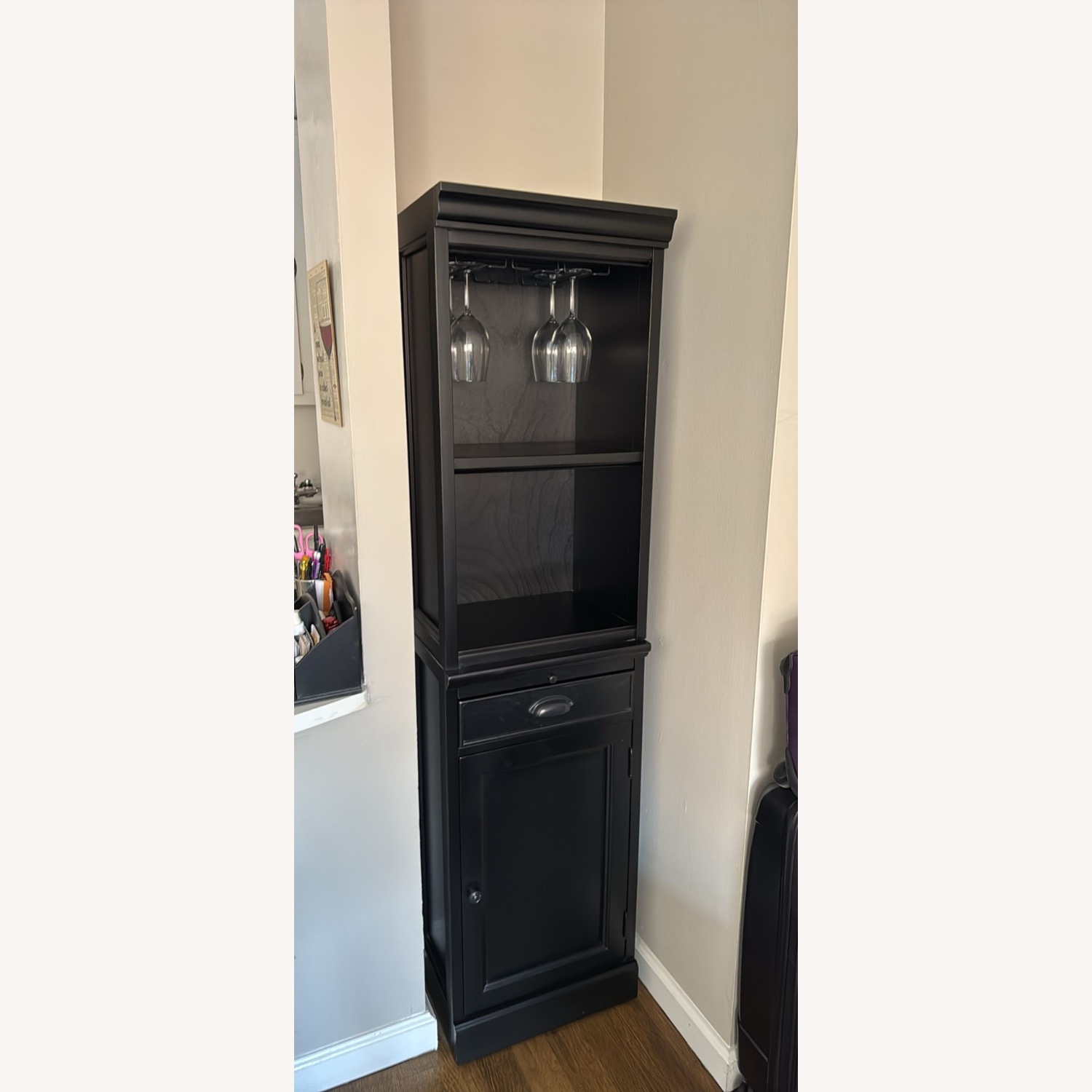 Pottery Barn Modular Black Bar Cabinet - image-1