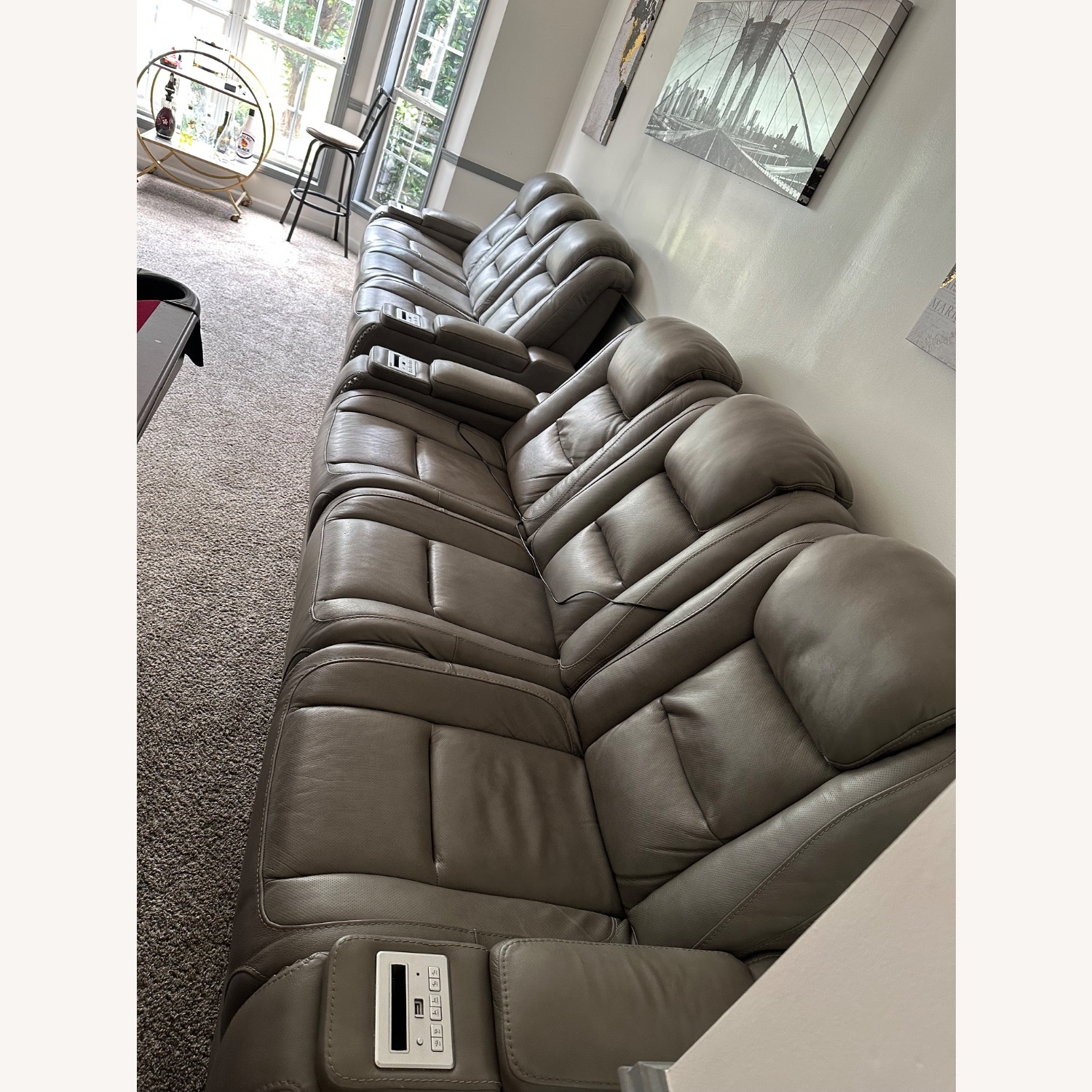 The Man-Den Triple  Leather Power Reclining Sofa  - image-2