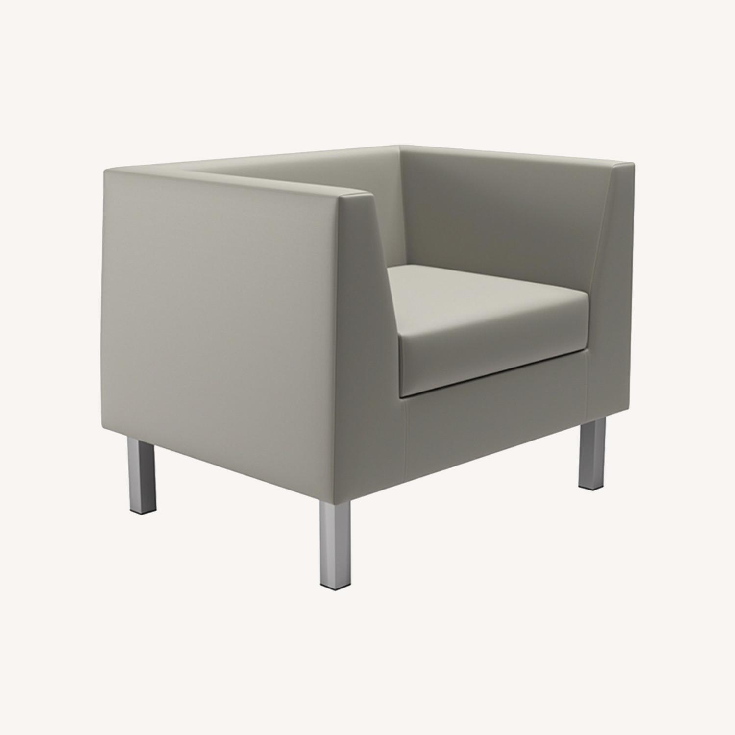 Zoey Armchair and Ottoman Dove Grey - image-0