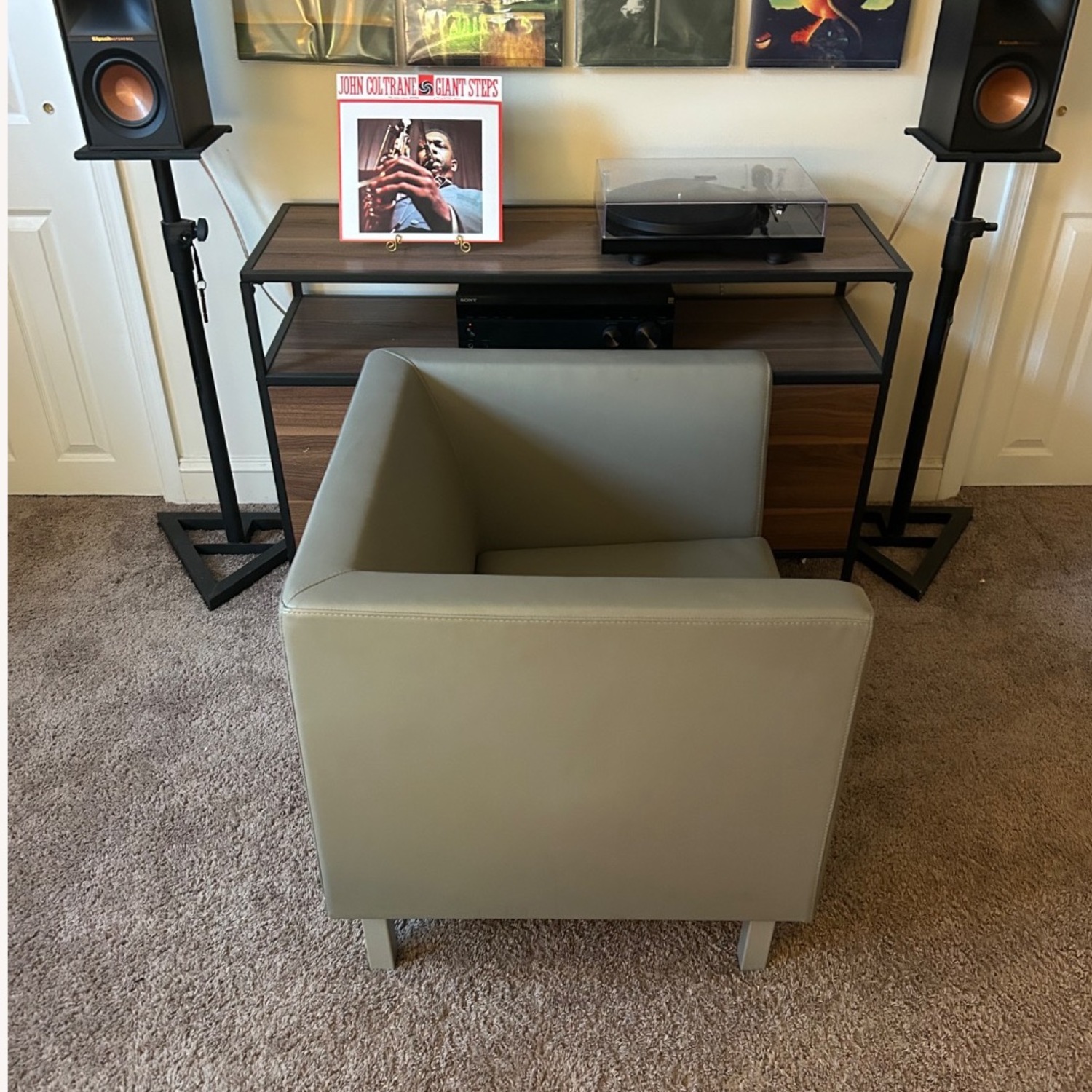 Zoey Armchair and Ottoman Dove Grey - image-3